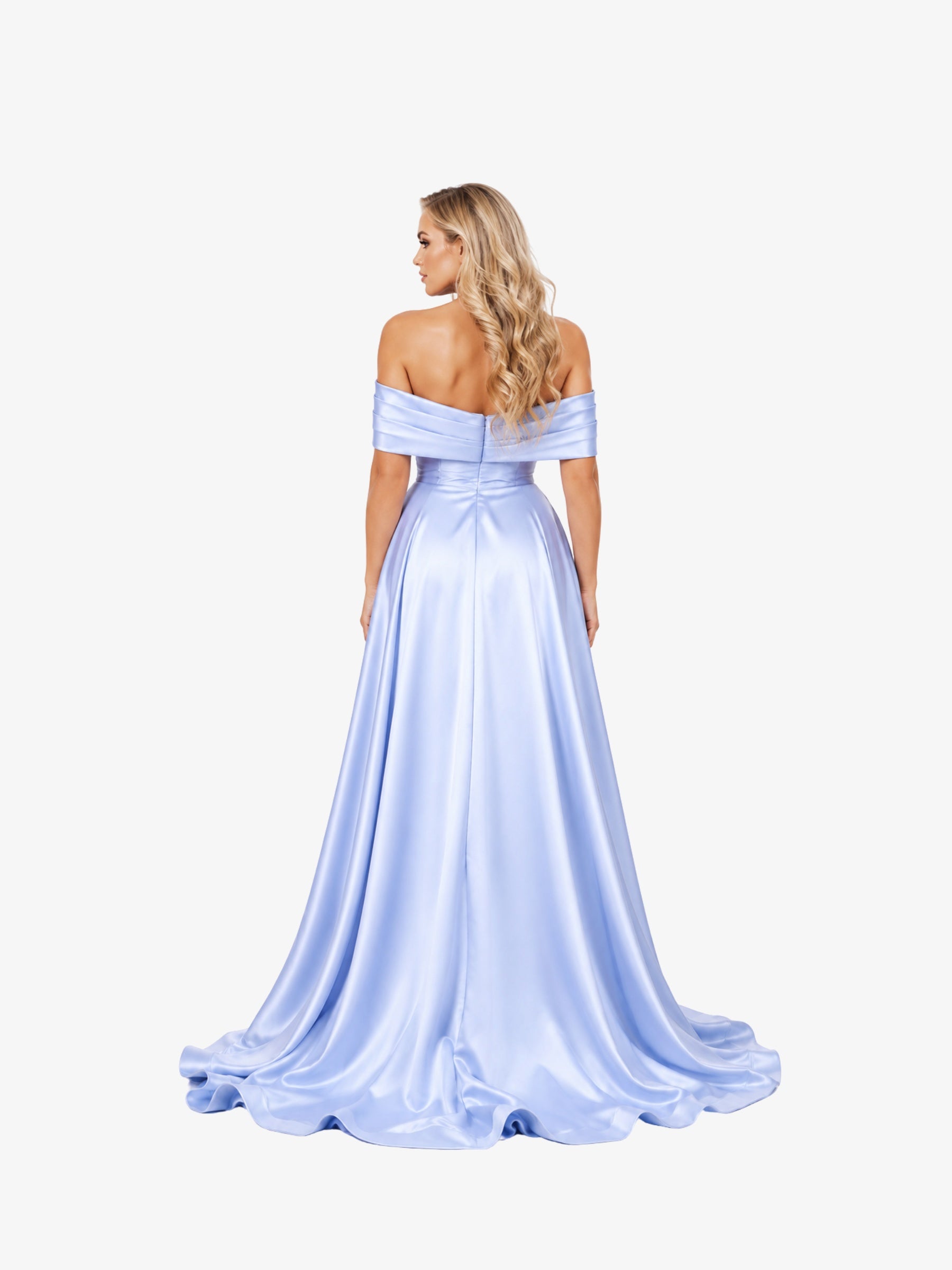 Rochie Lunga “Onyela”, cu Trena Albastru