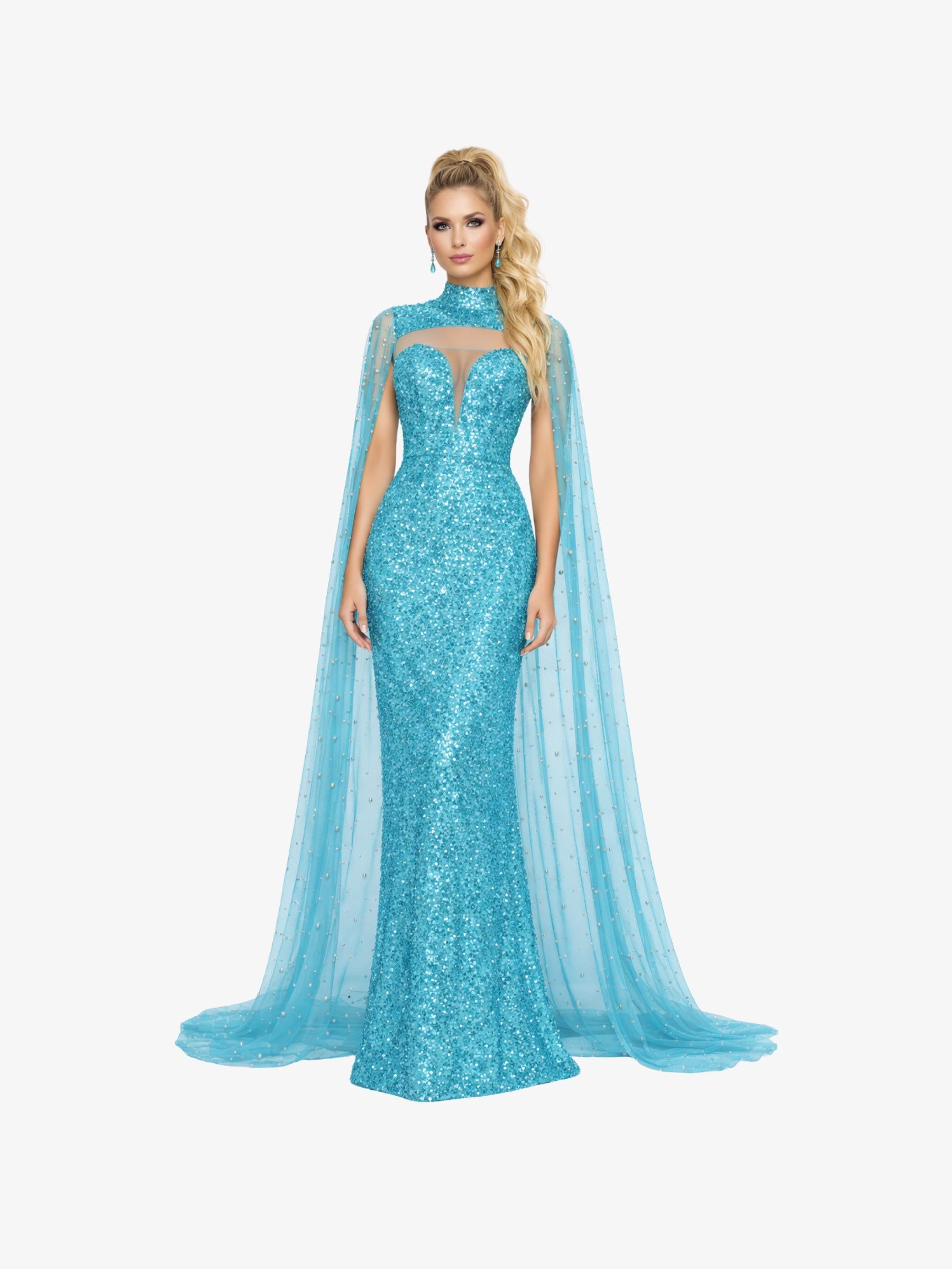 Rochie Lunga “Altesa”, Turcoaz