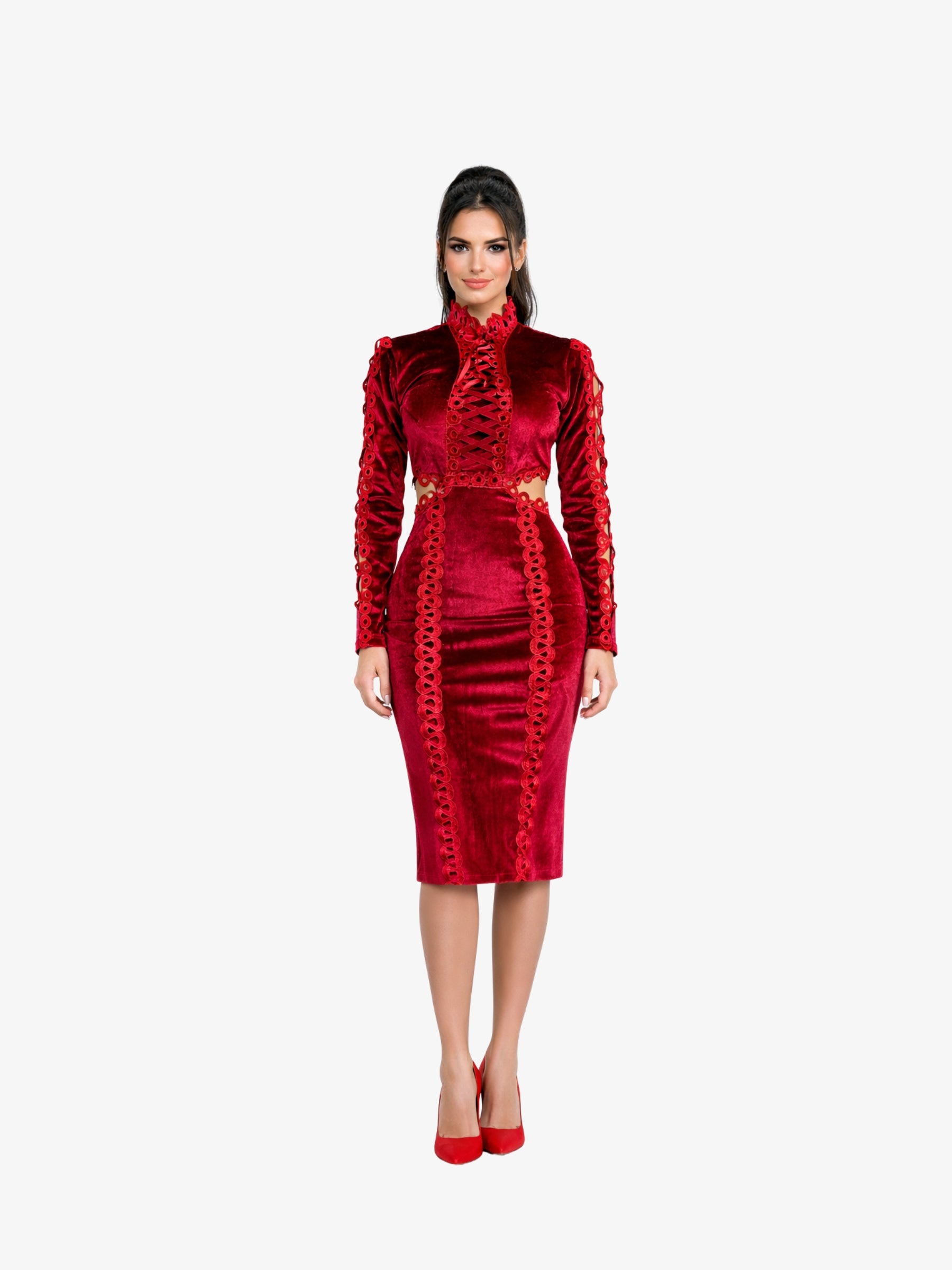 Rochie Midi “Marseila”, Rosu