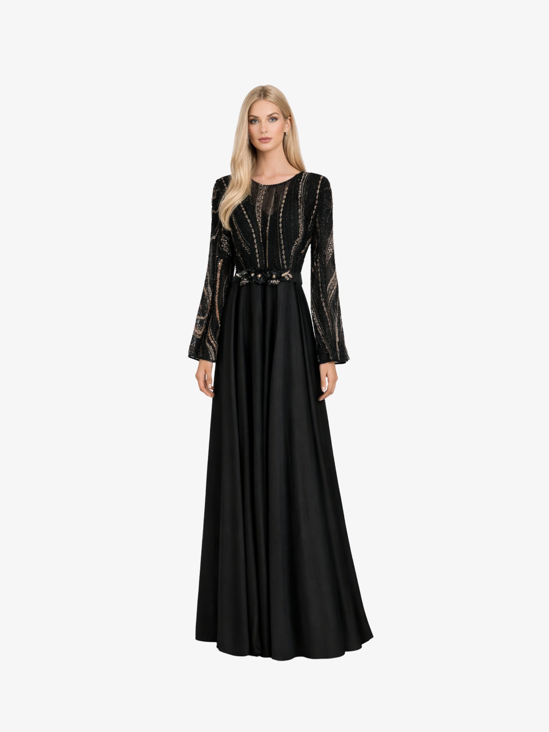 Rochie Lunga “Sicily”, Negru