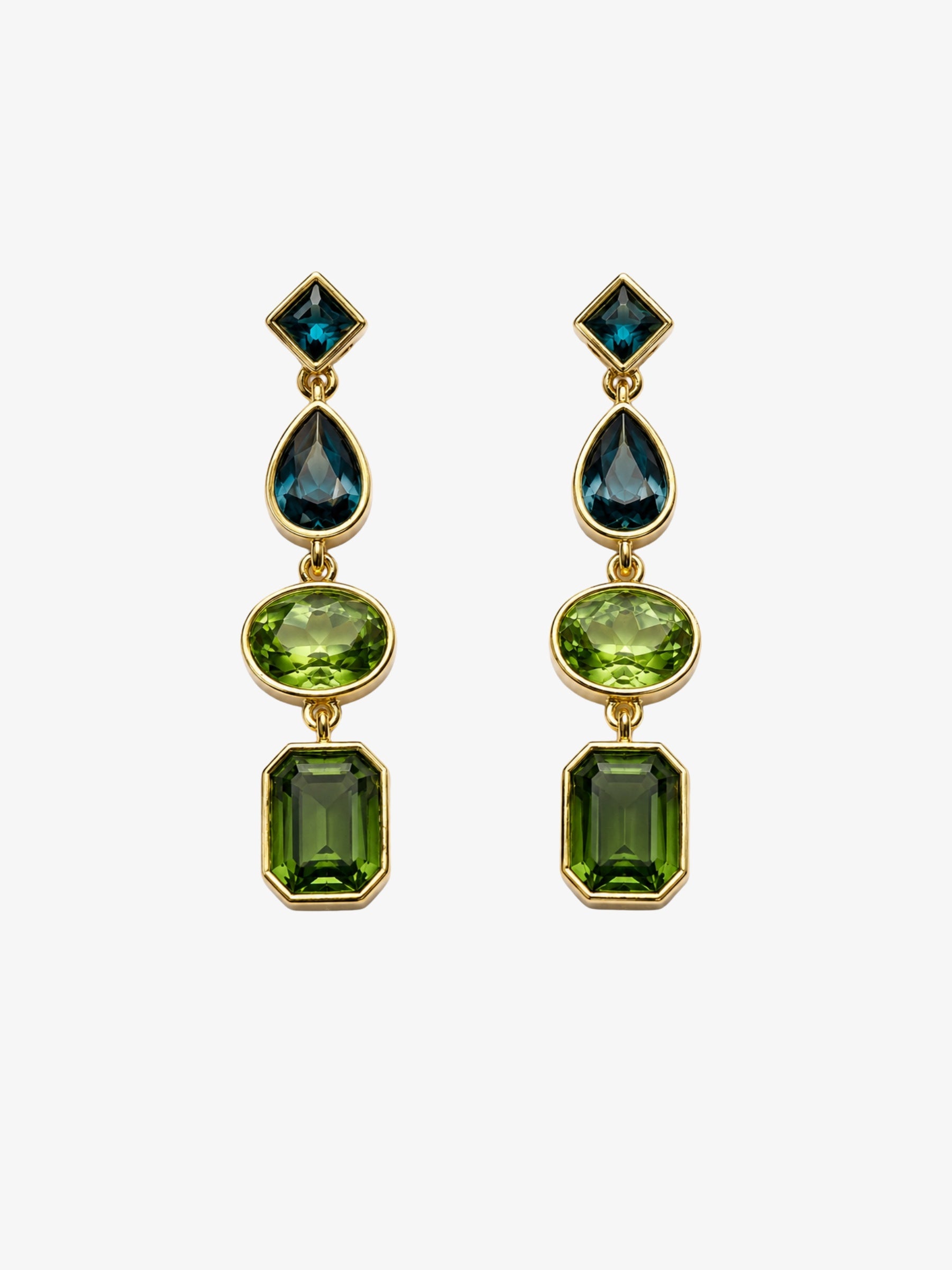 Cercei Luxury, “Emerald”, cu cristale Verzi