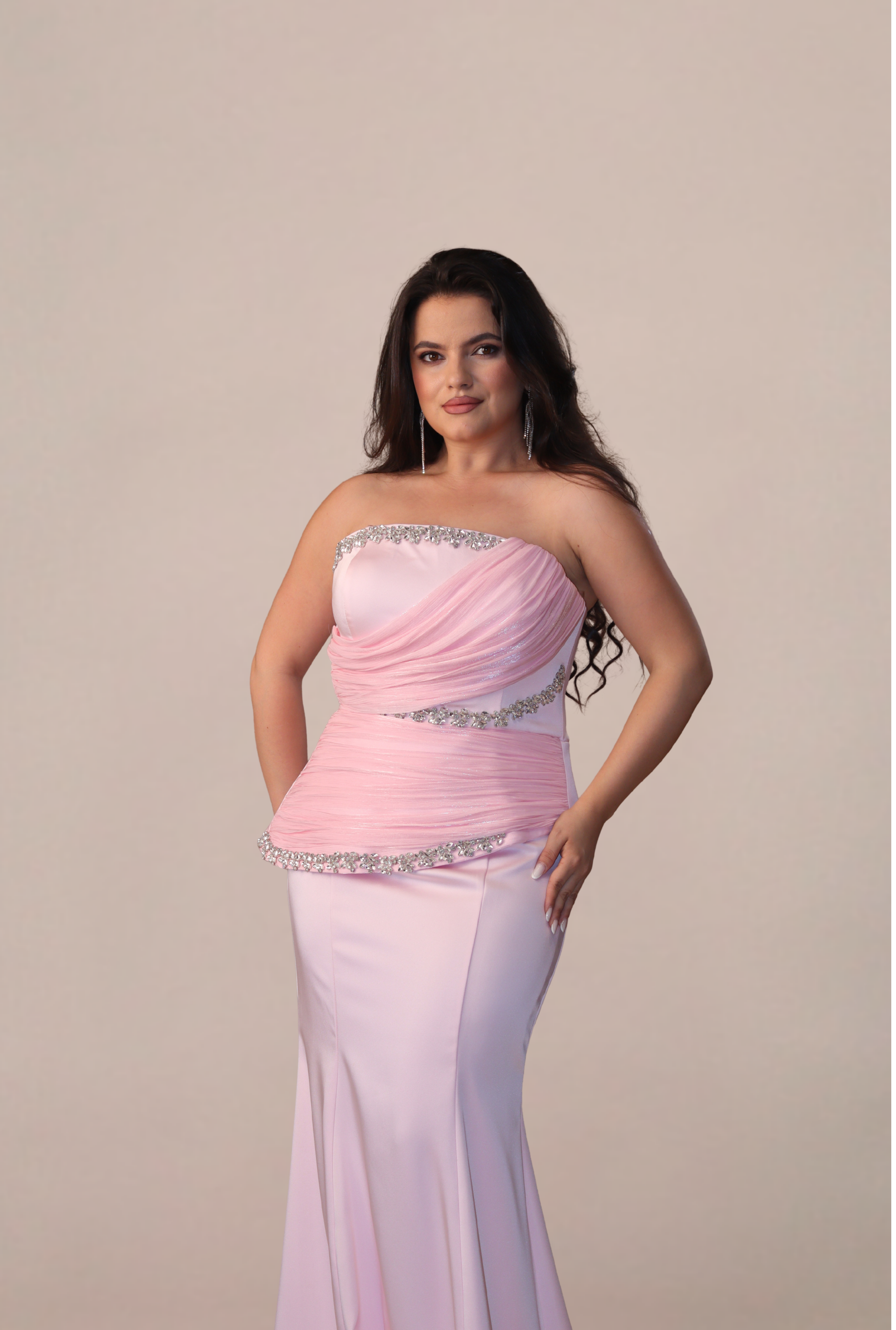 Rochie Luxury cu Corset “ Damasc”, Roz
