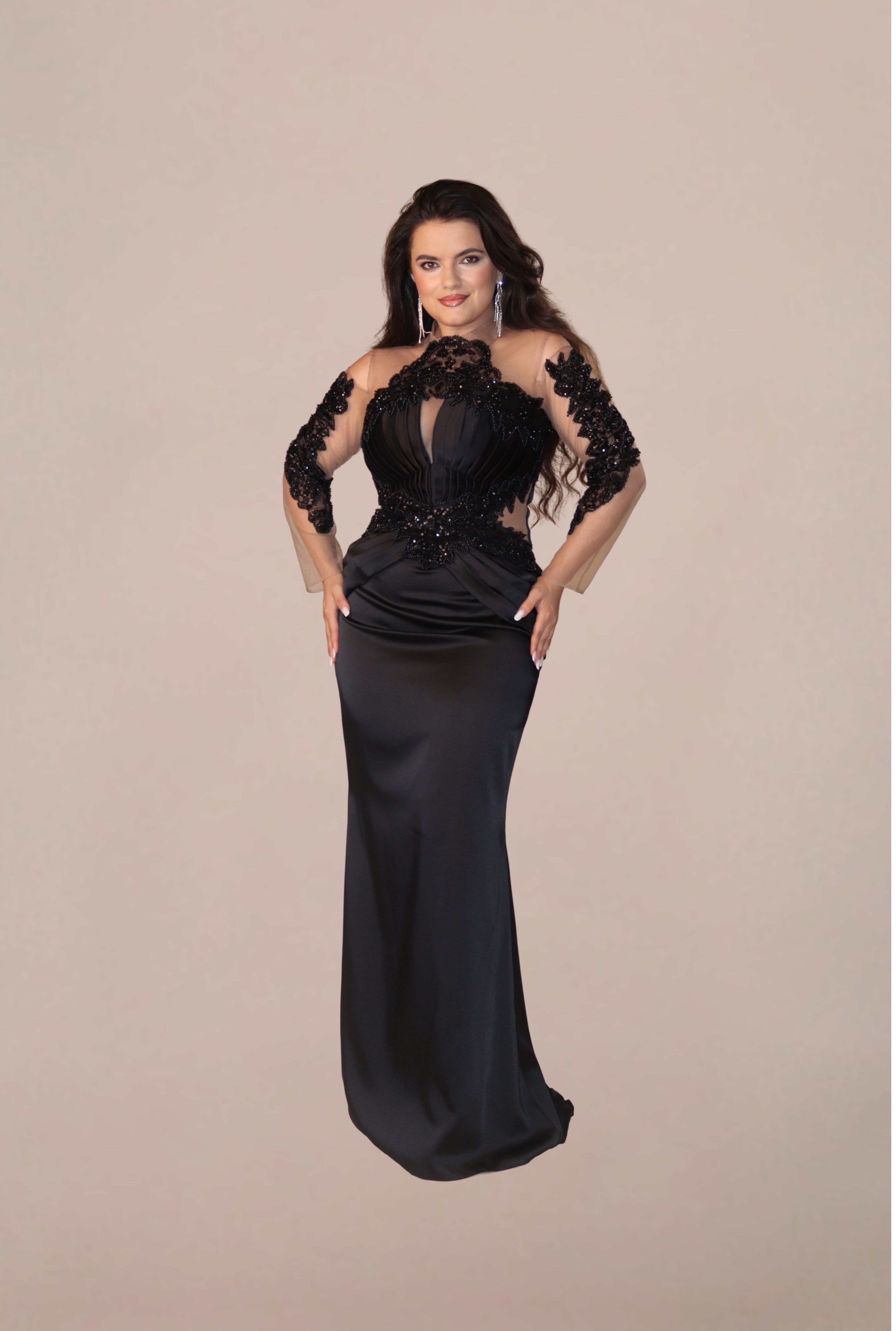 Rochie Lunga "Azira", Negru