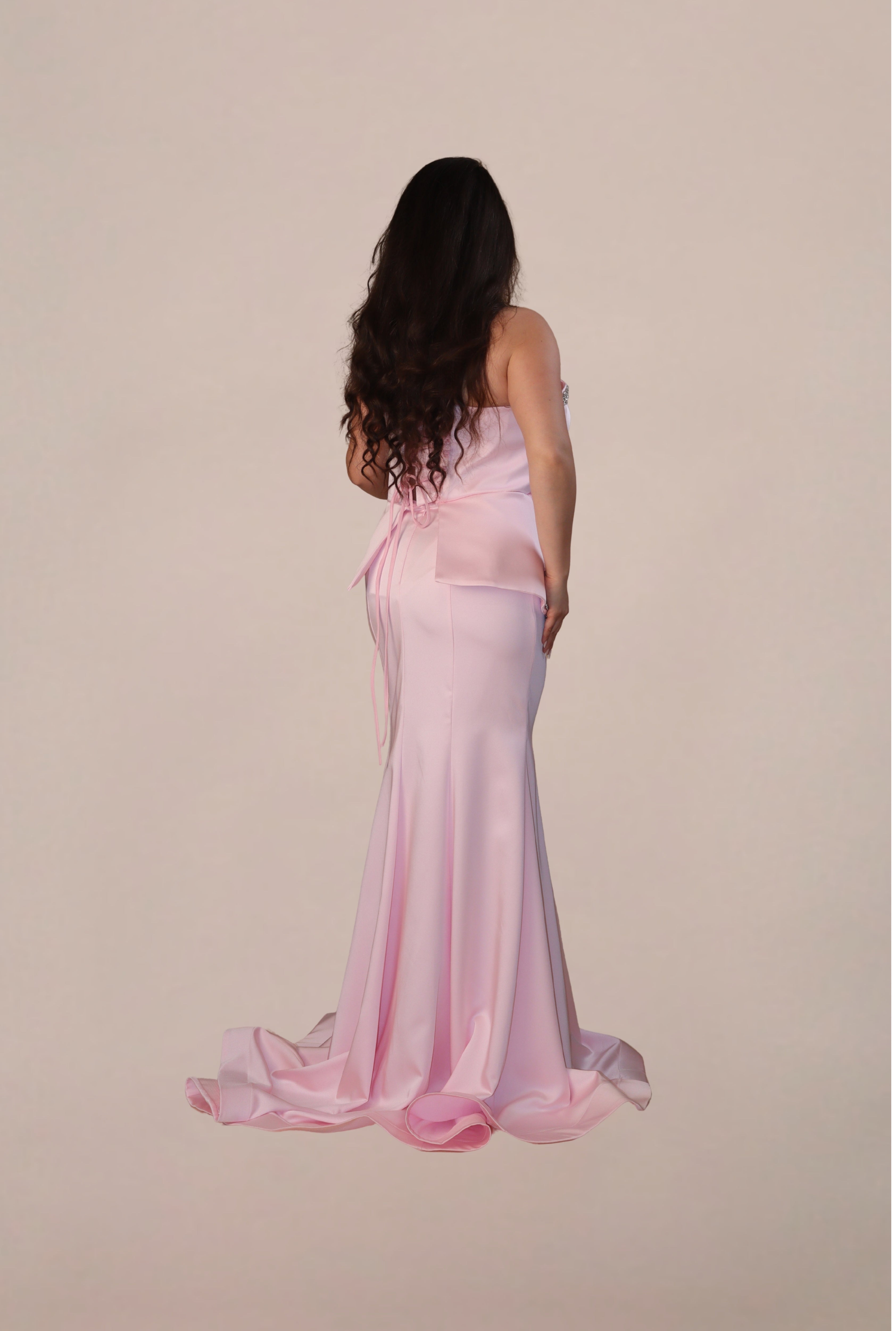 Rochie Luxury cu Corset “ Damasc”, Roz