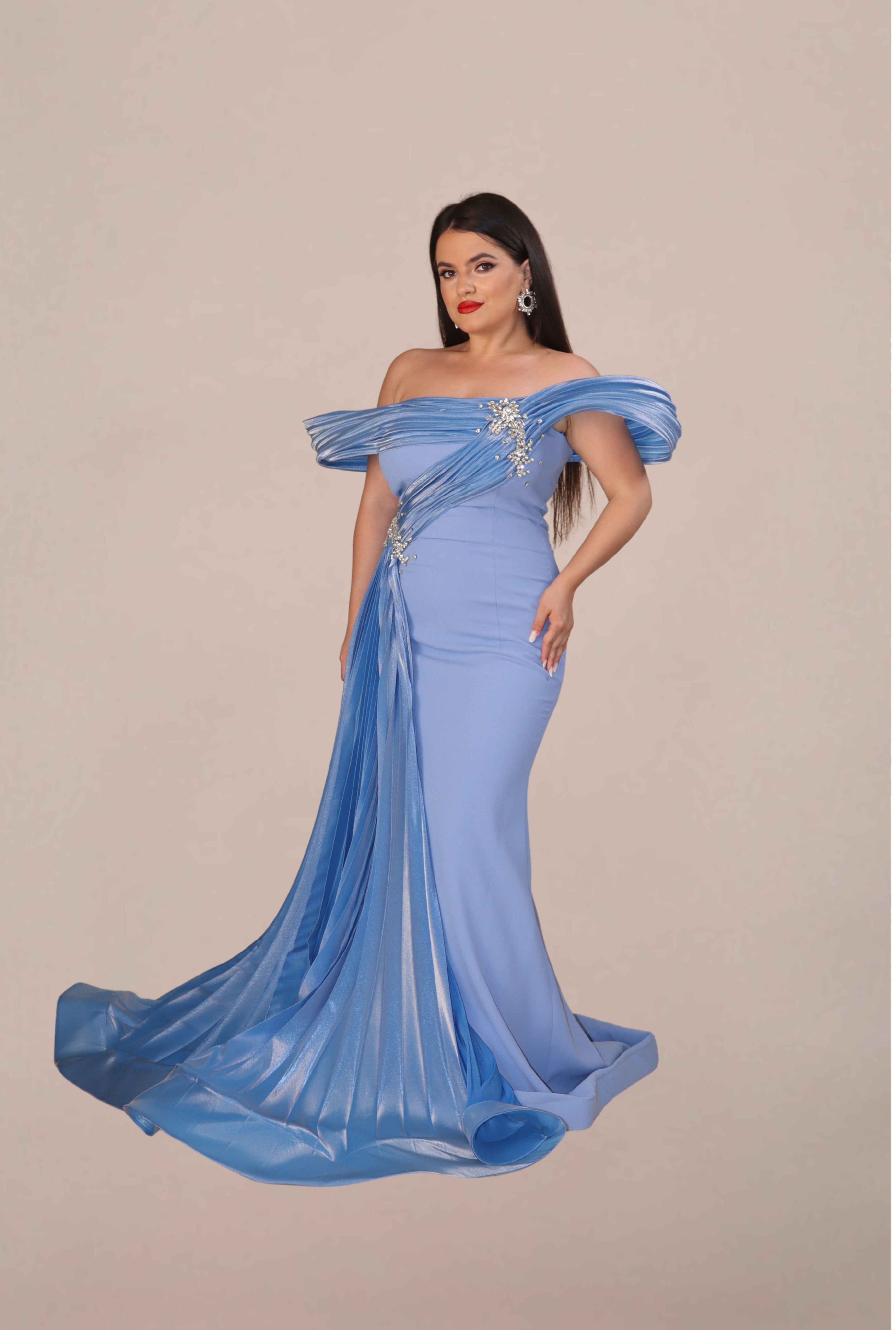 Rochie Lunga "Angelina Luxury", Albastra