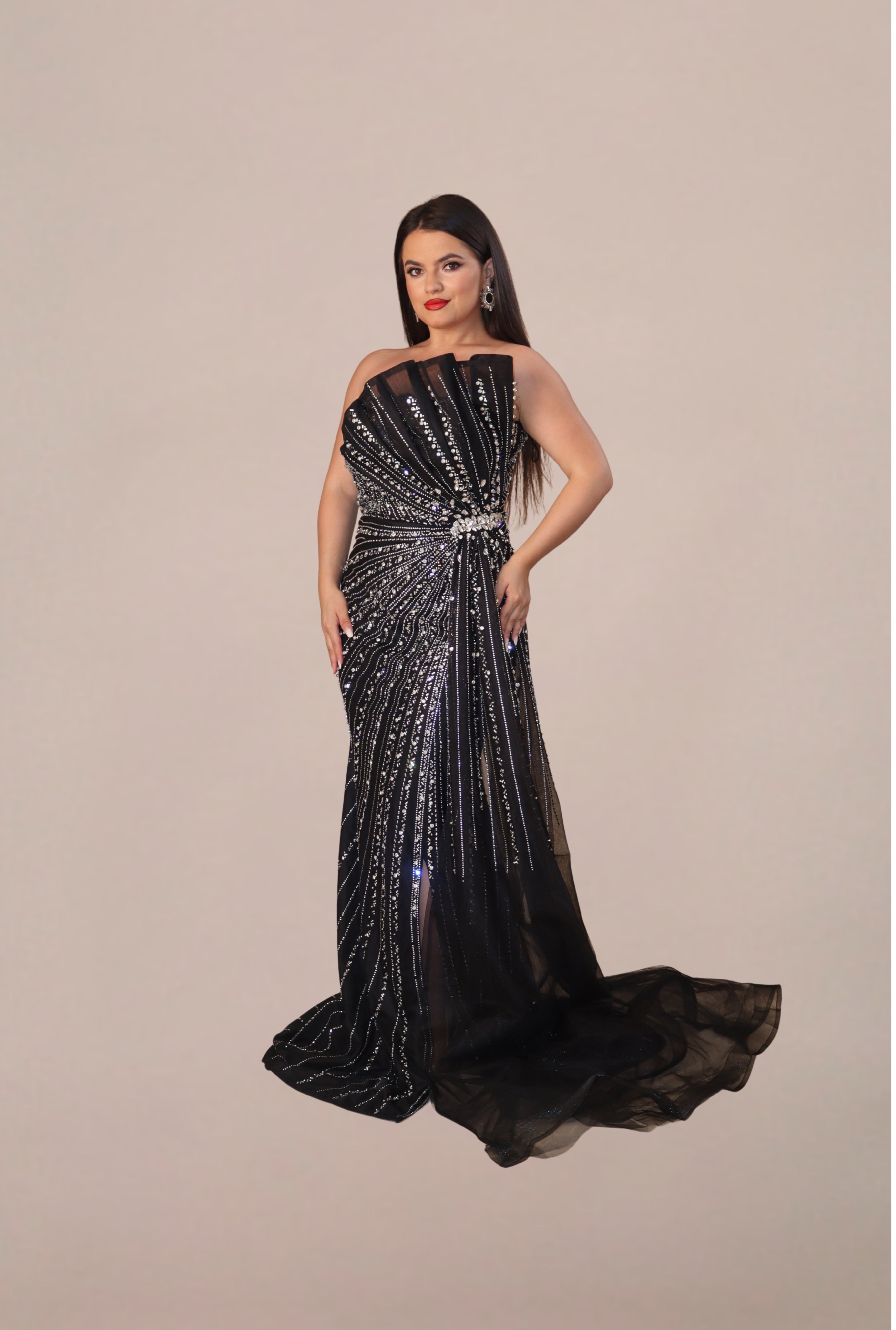Rochie Lunga "Velorya Luxury", Neagra
