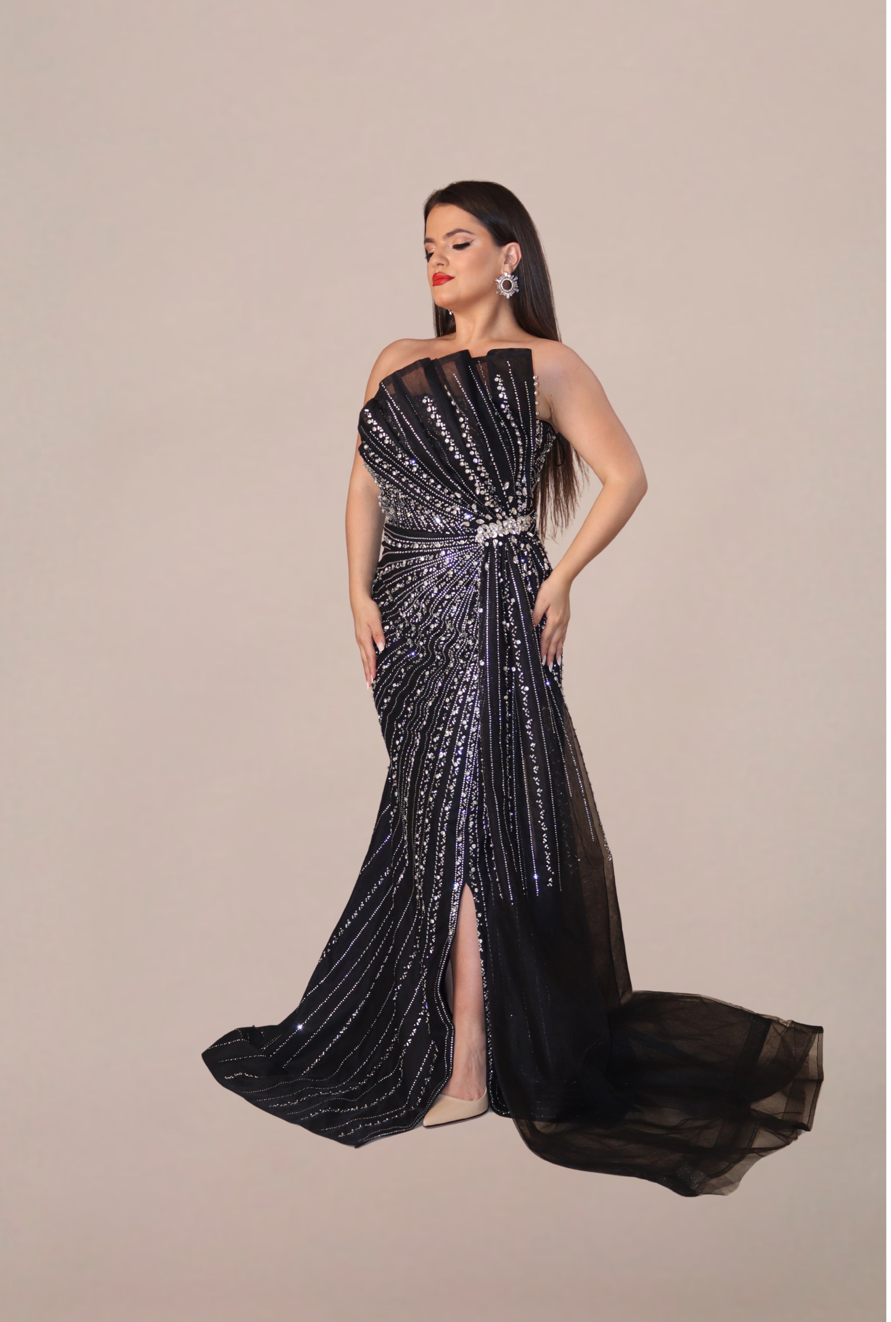 Rochie Lunga "Velorya Luxury", Neagra