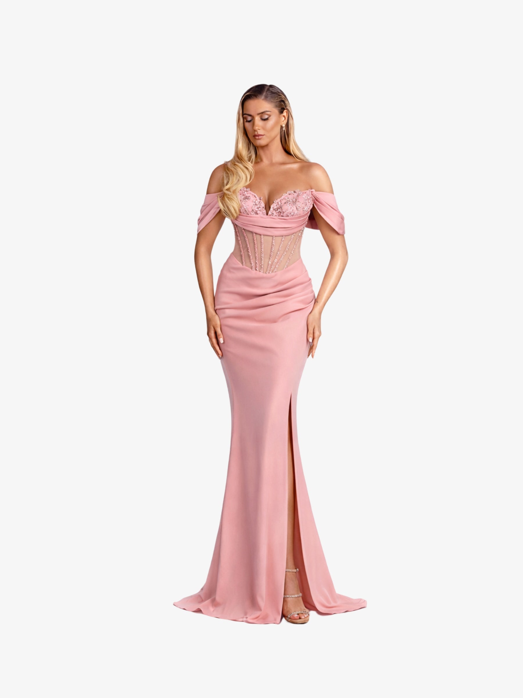 Rochie Lunga "Charlote Luxury", Roz