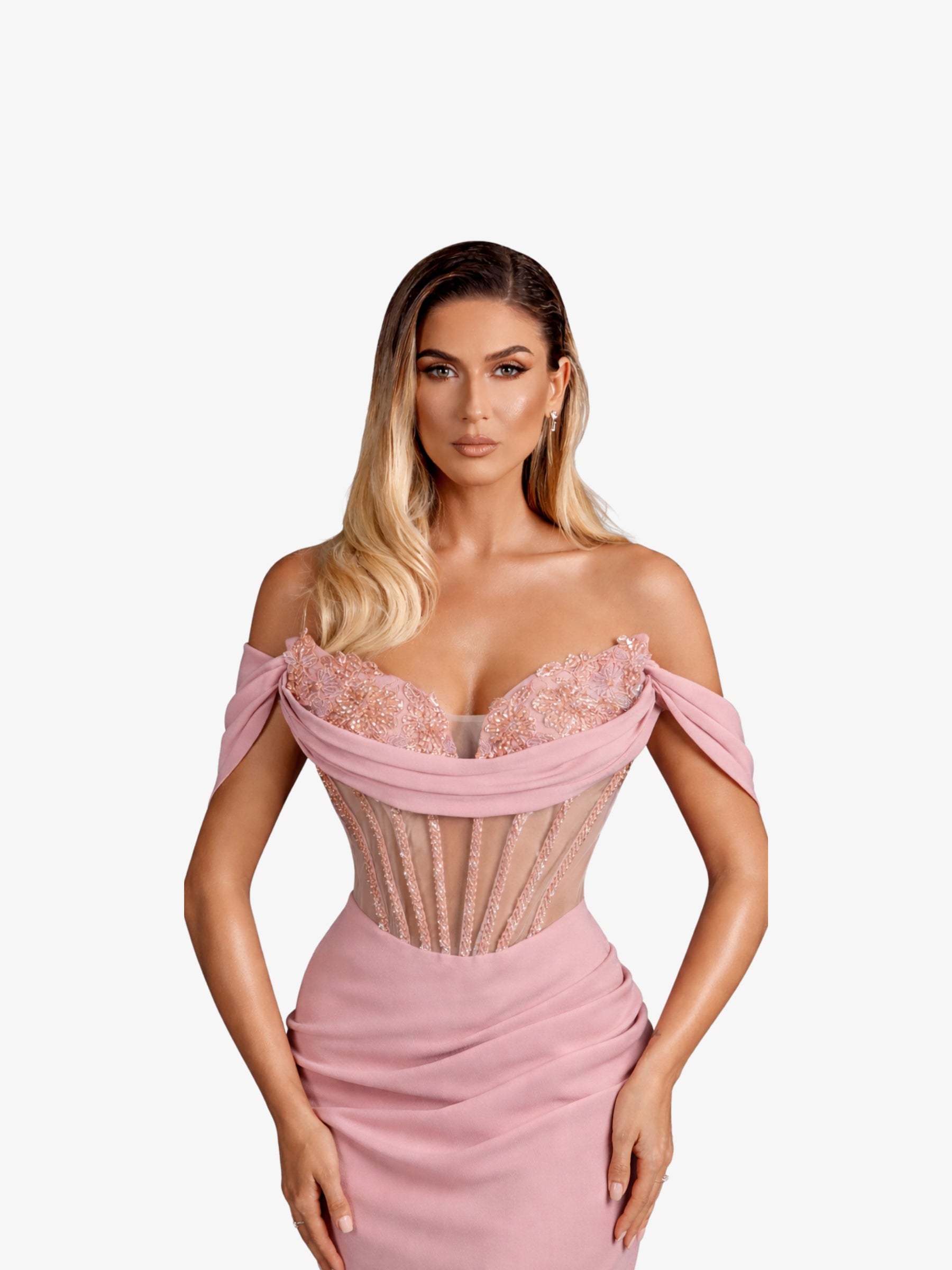 Rochie Lunga "Charlote Luxury", Roz