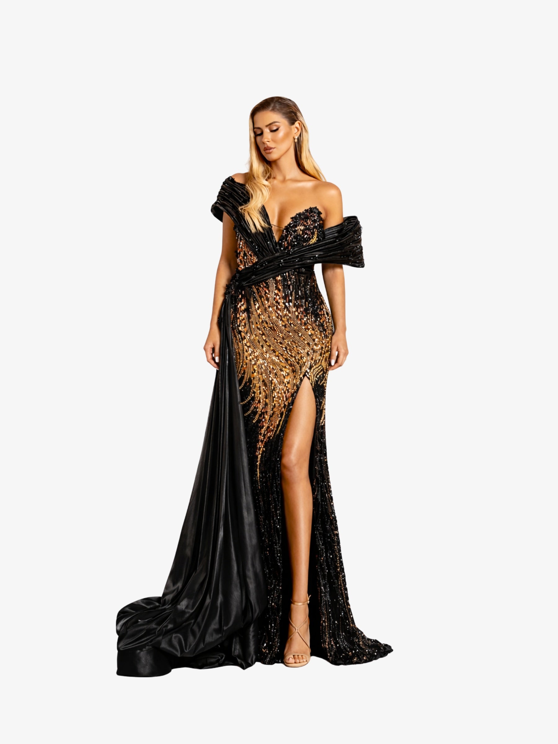 Rochie Lunga "Anemona Luxury", Neagra