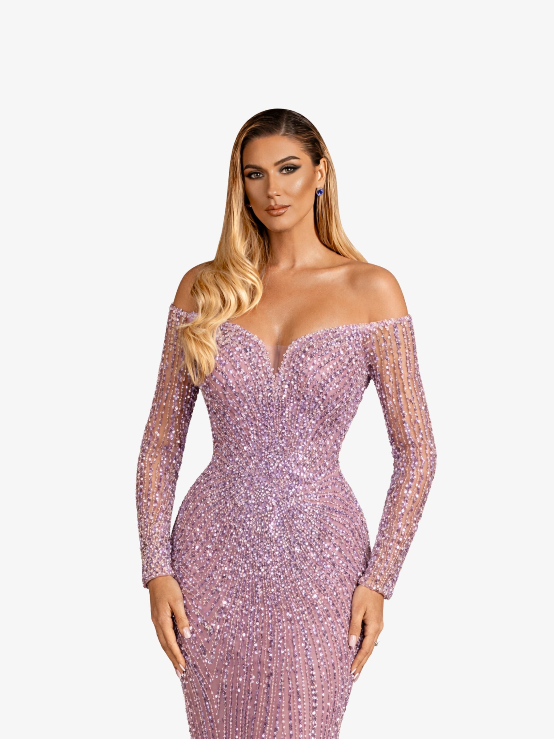 Rochie Lunga "Christal" Lila, Trena Detasabila