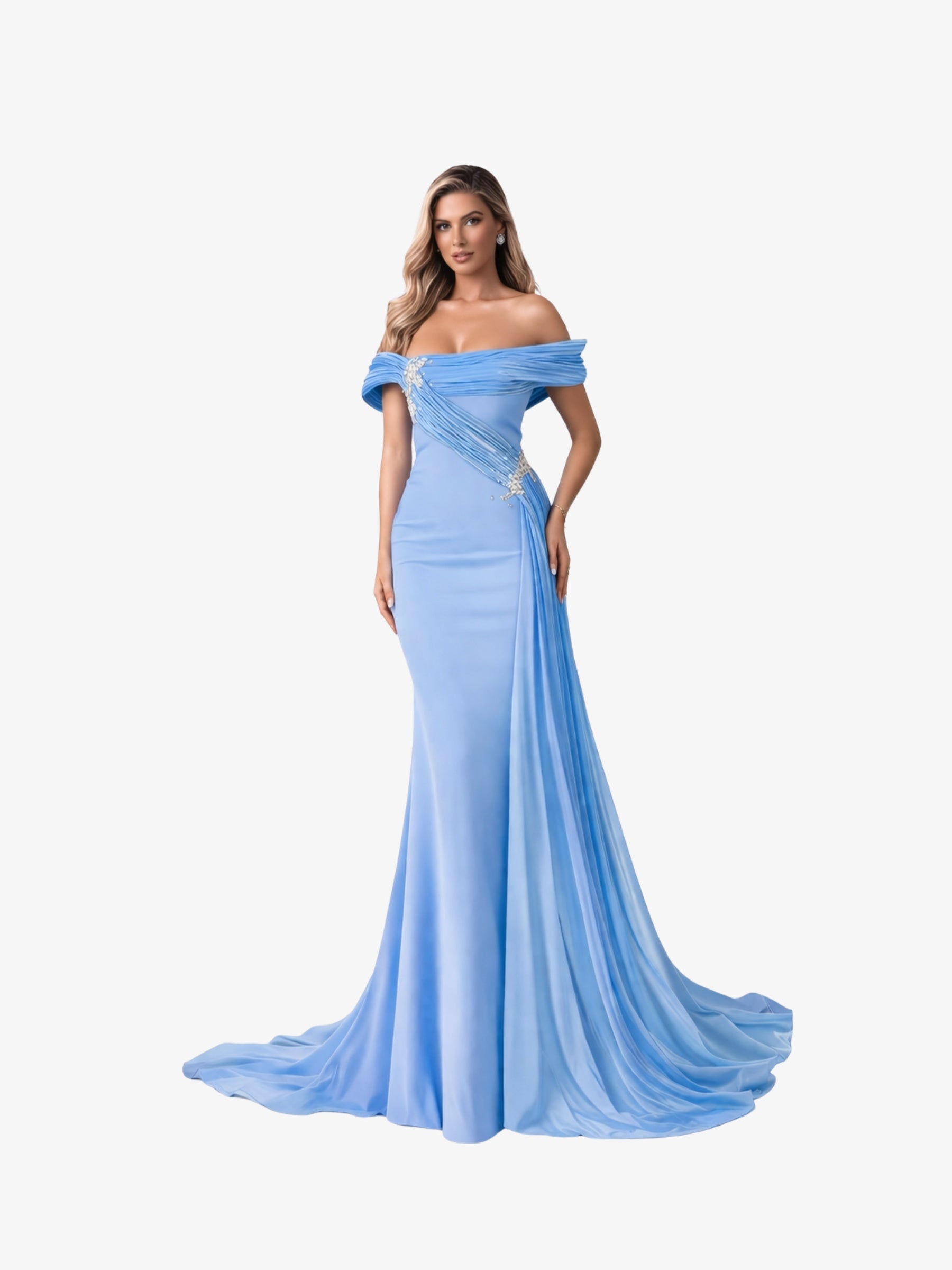 Rochie Lunga "Angelina Luxury", Albastra