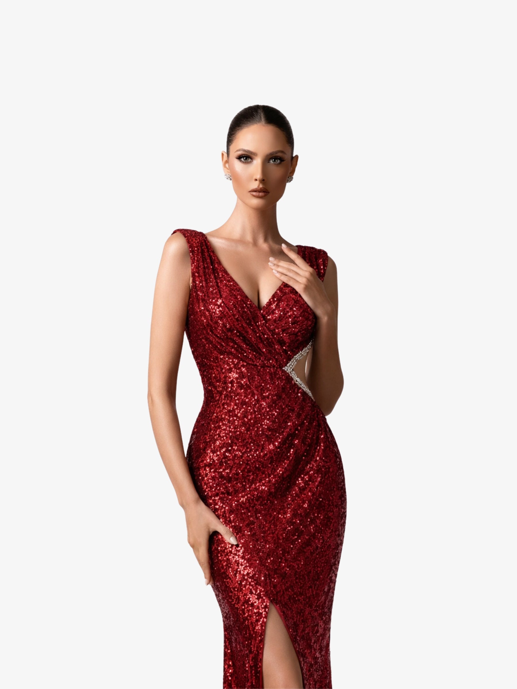 Rochie Lunga "Vera", Burgundy