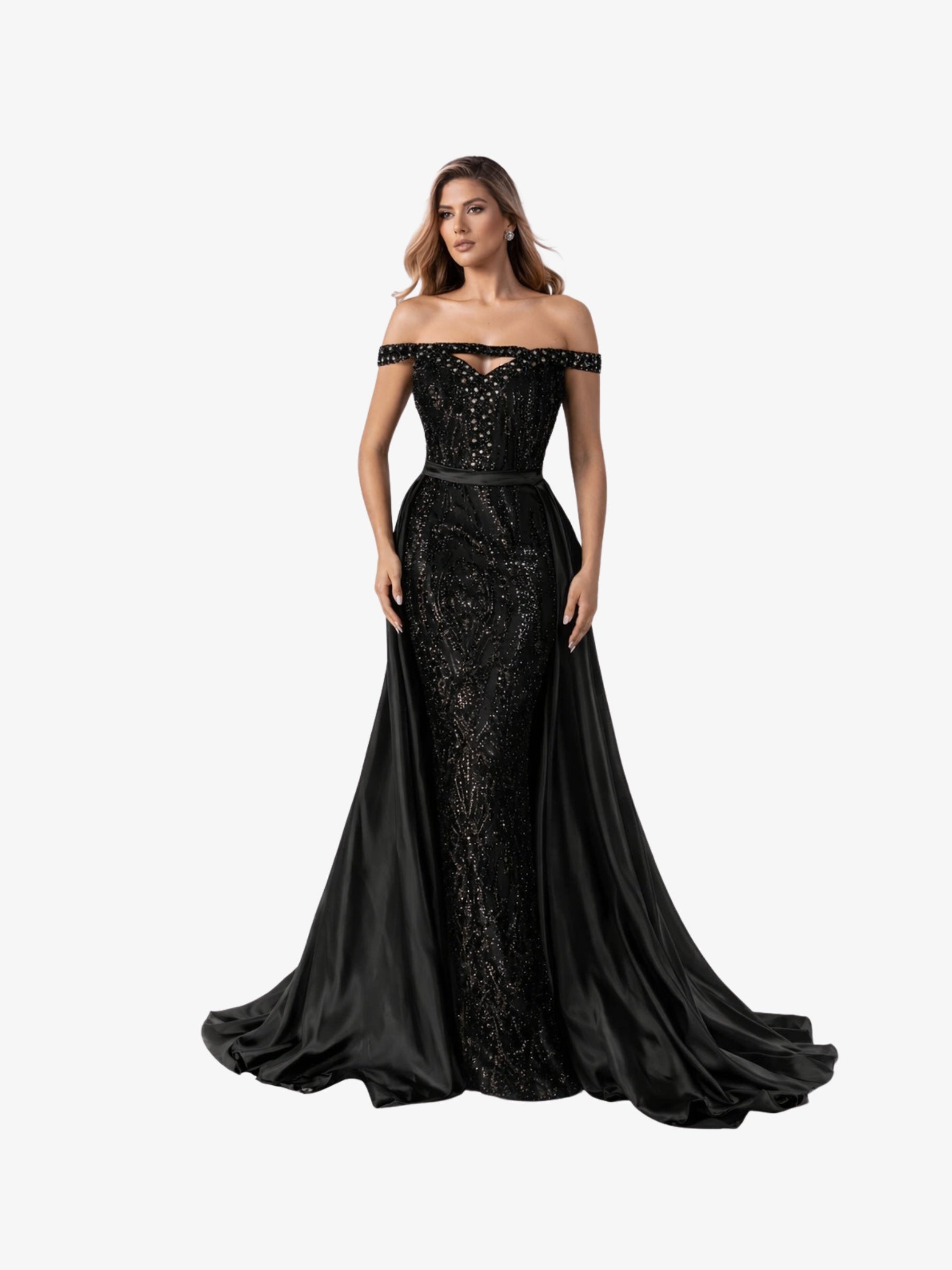 Rochie Lunga "Rebeca", Neagra