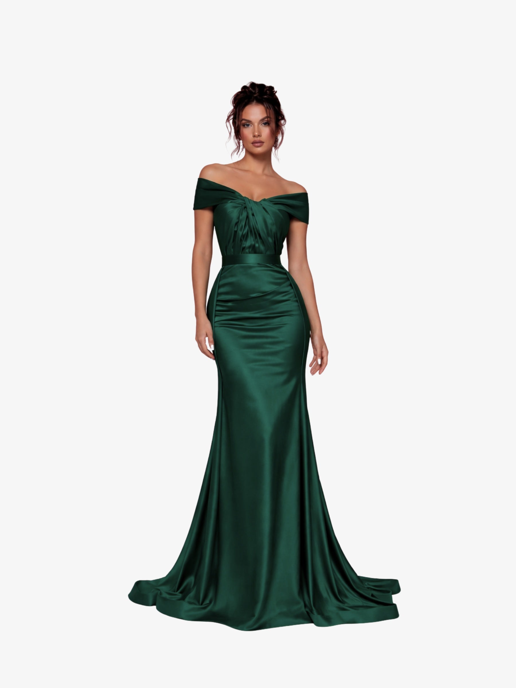 Rochie Lunga "Danely", cu Trena Verde