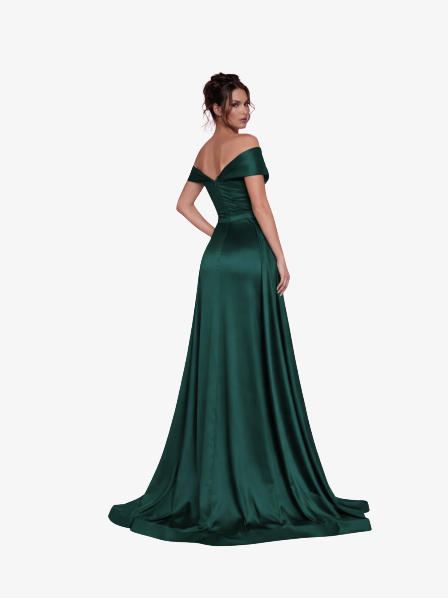 Rochie Lunga "Danely", cu Trena Verde