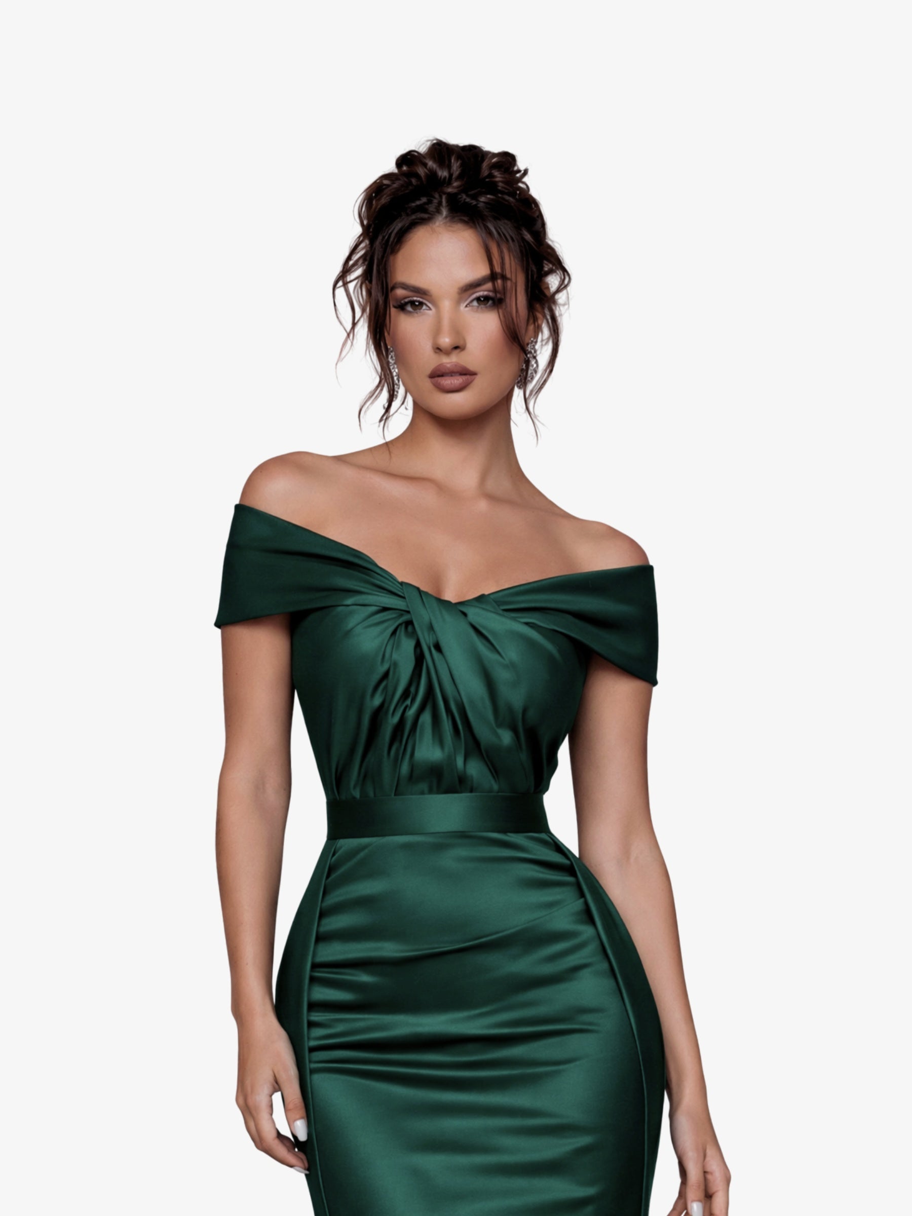 Rochie Lunga "Danely", cu Trena Verde