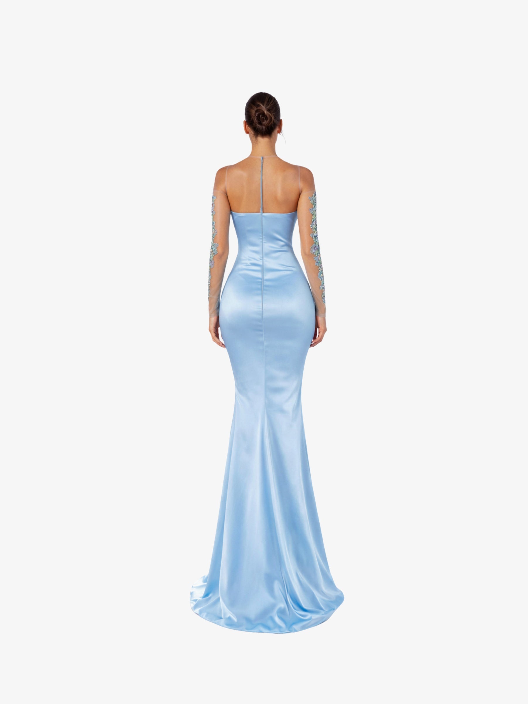 Rochie Lunga "Azira", Albastru Deschis