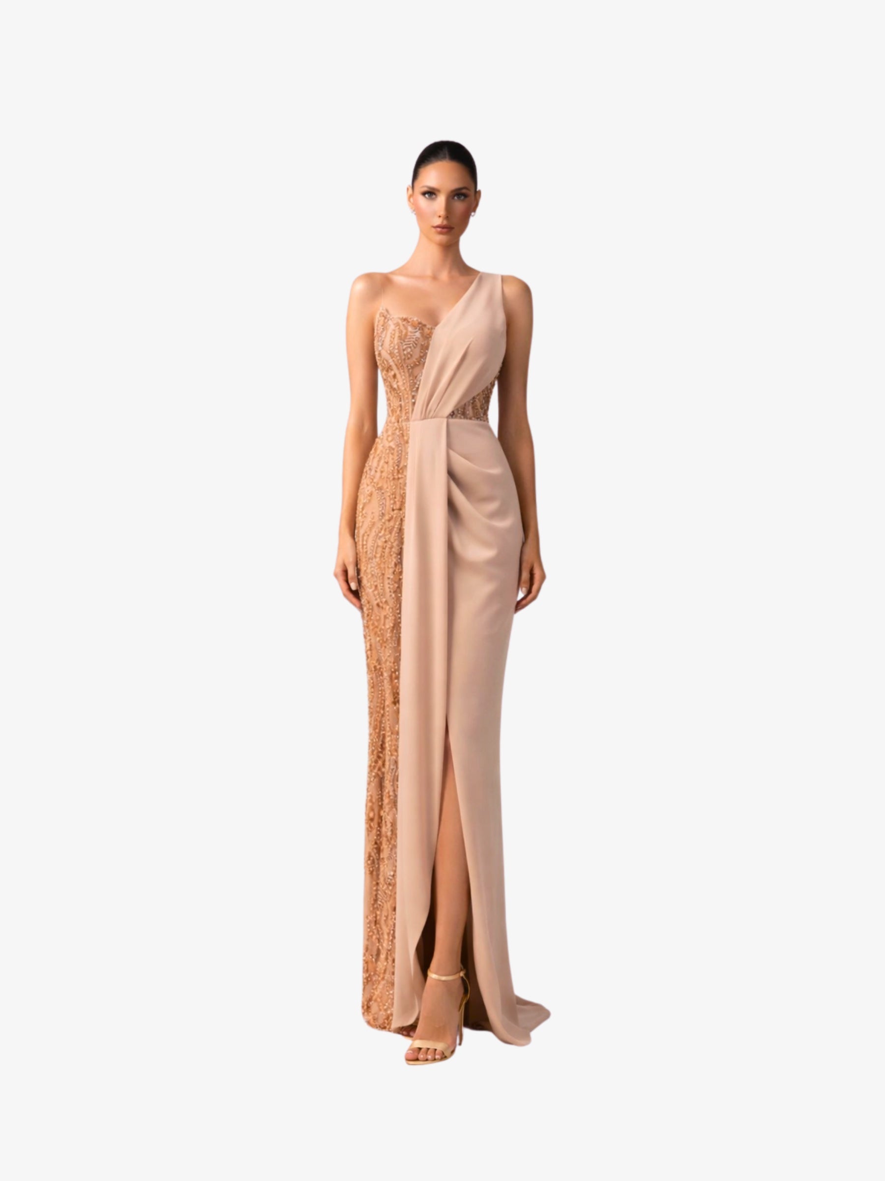 Rochie Lunga “Rowa”, Bej