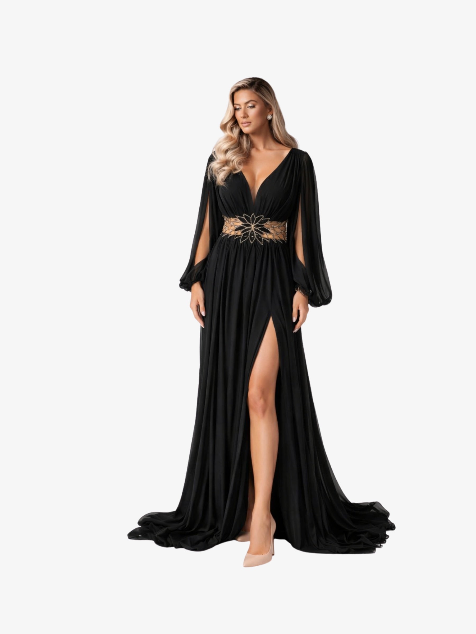 Rochie Lunga "Cassandra", Negru