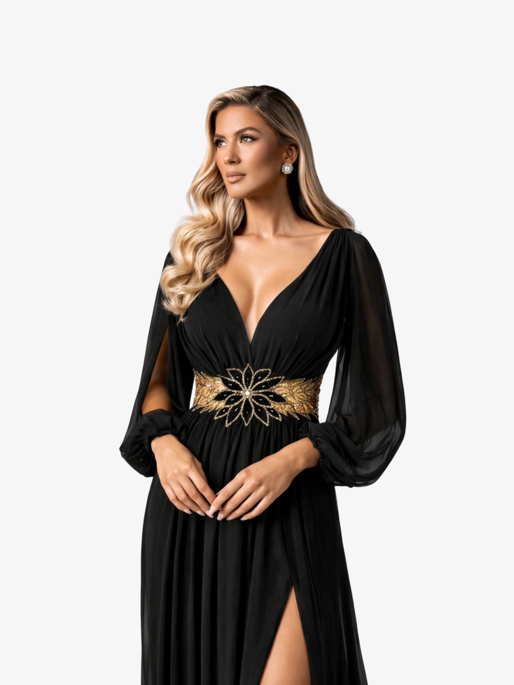 Rochie Lunga "Cassandra", Negru