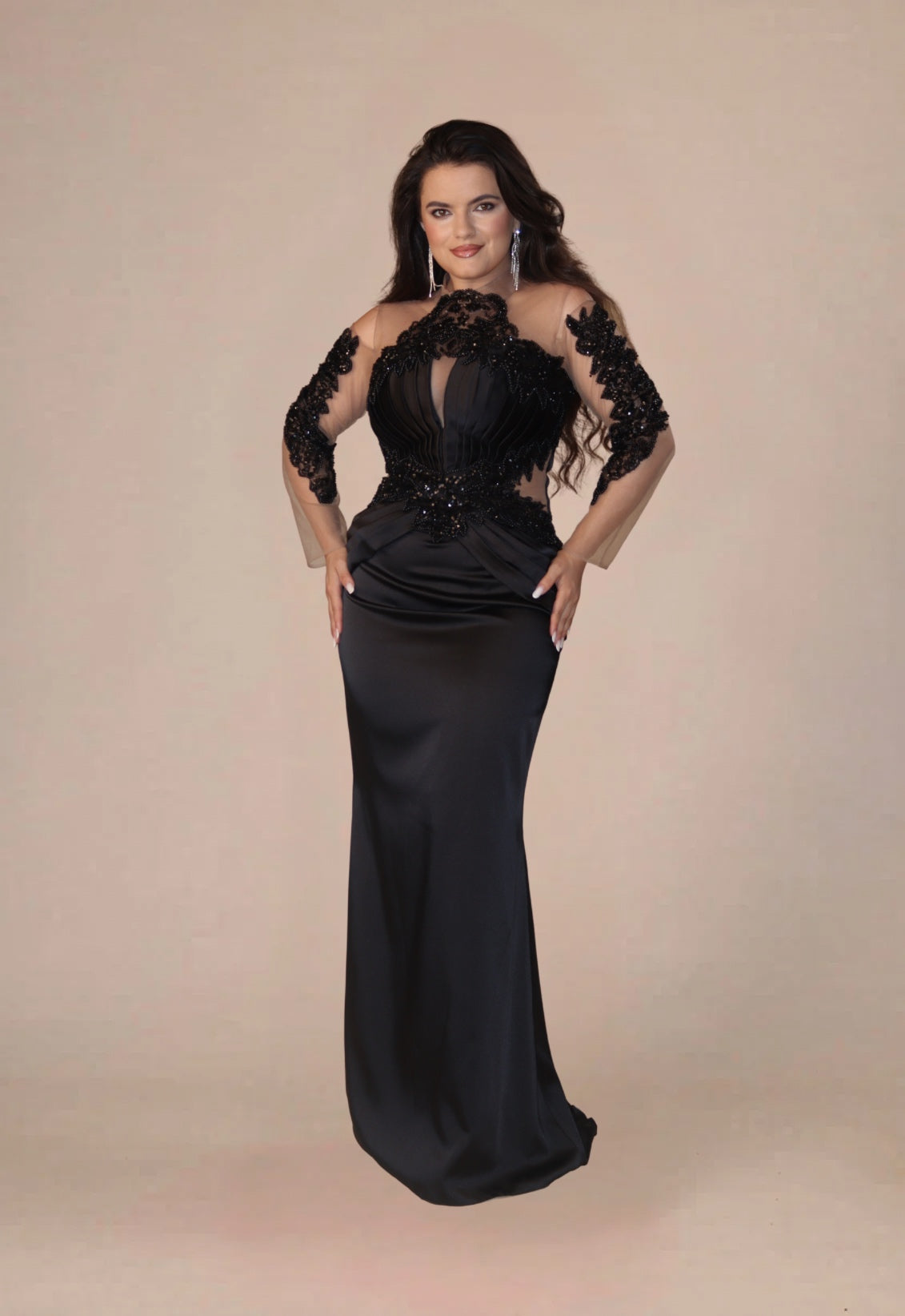 Rochie Lunga "Azira", Neagra - (Video)