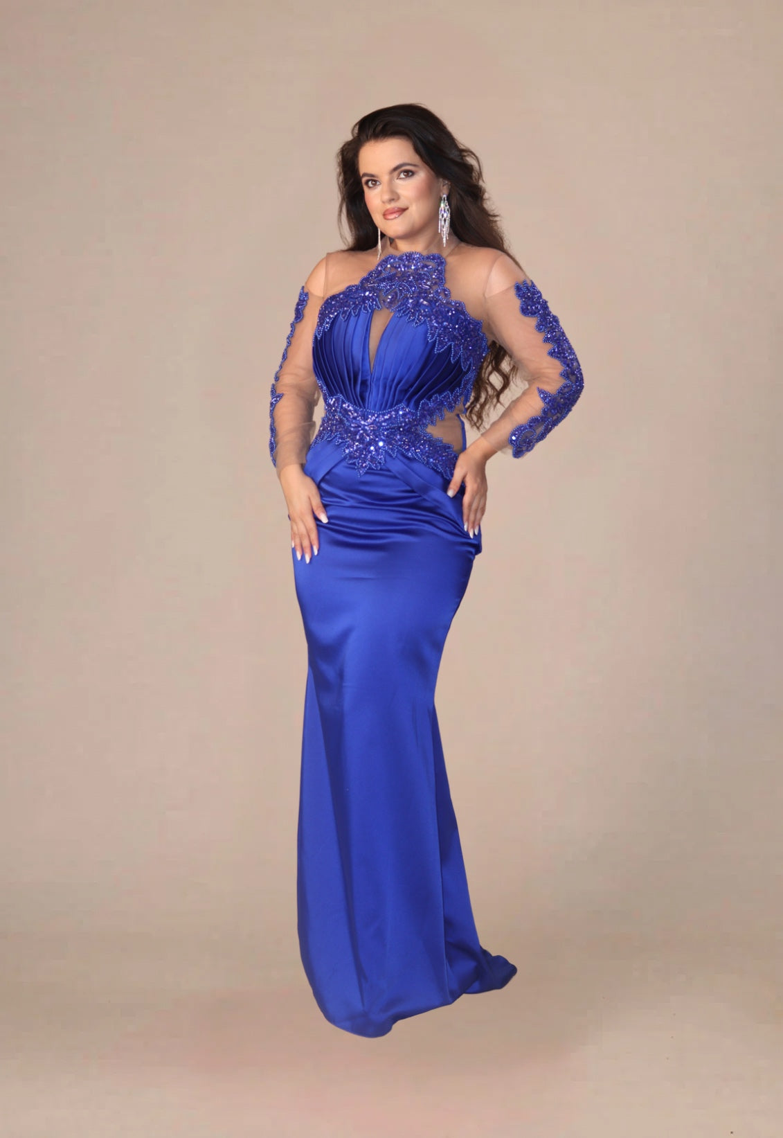 Rochie Lunga "Azira", Albastra - (Video)