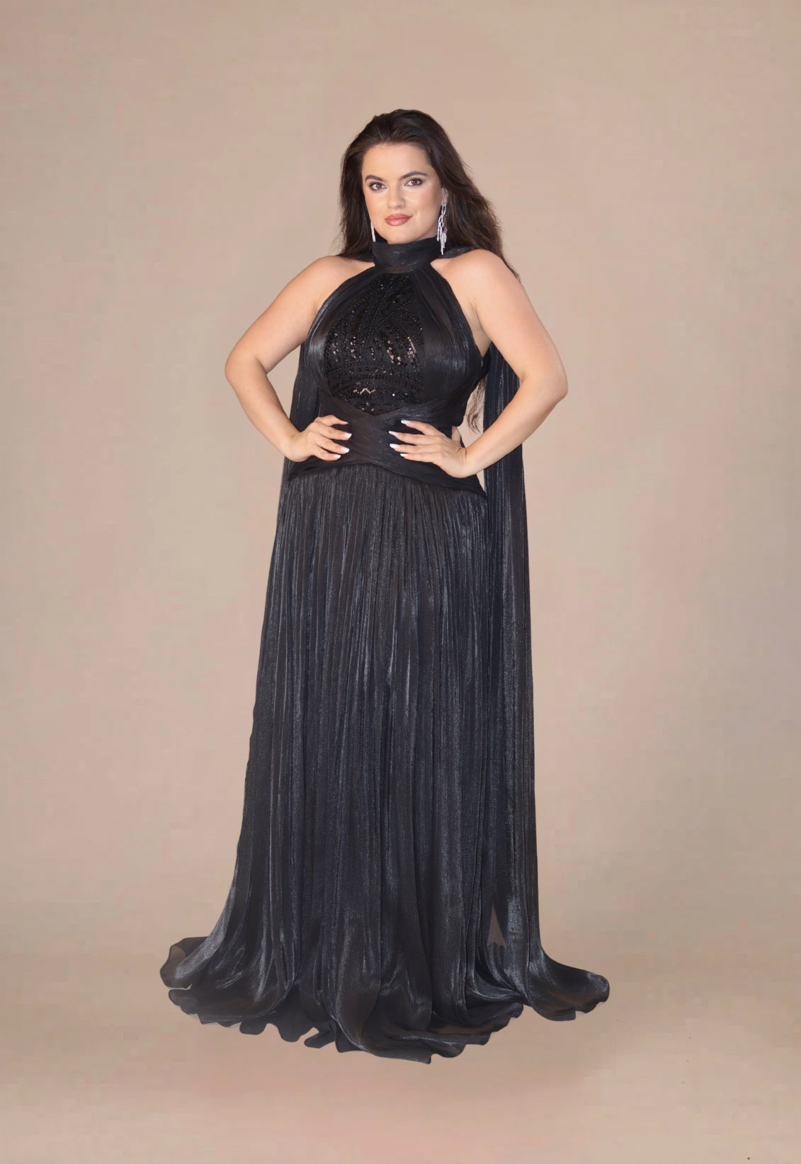 Rochie Lunga “Agatha”, Negru