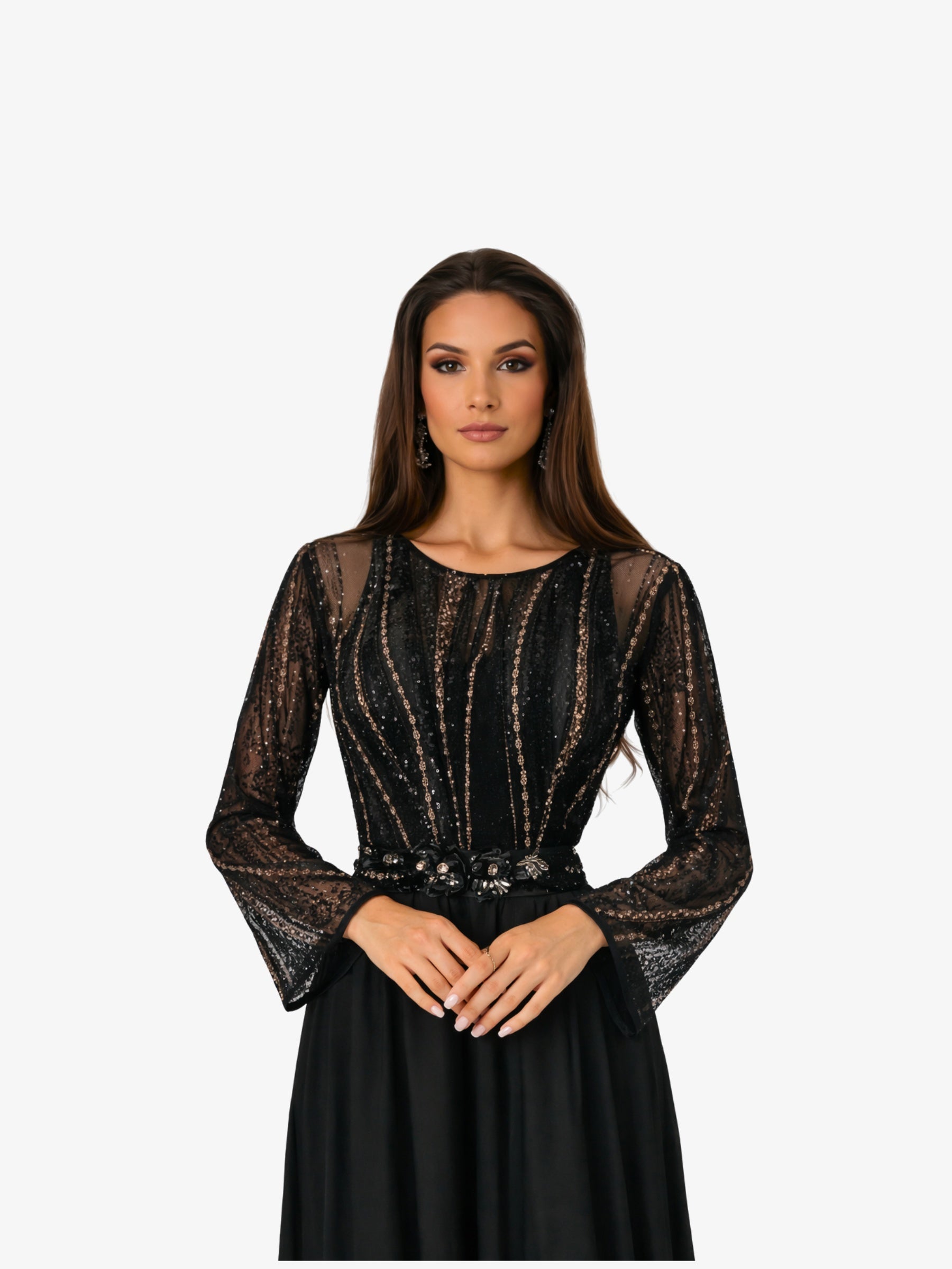 Rochie Lunga “Sicily”, Negru