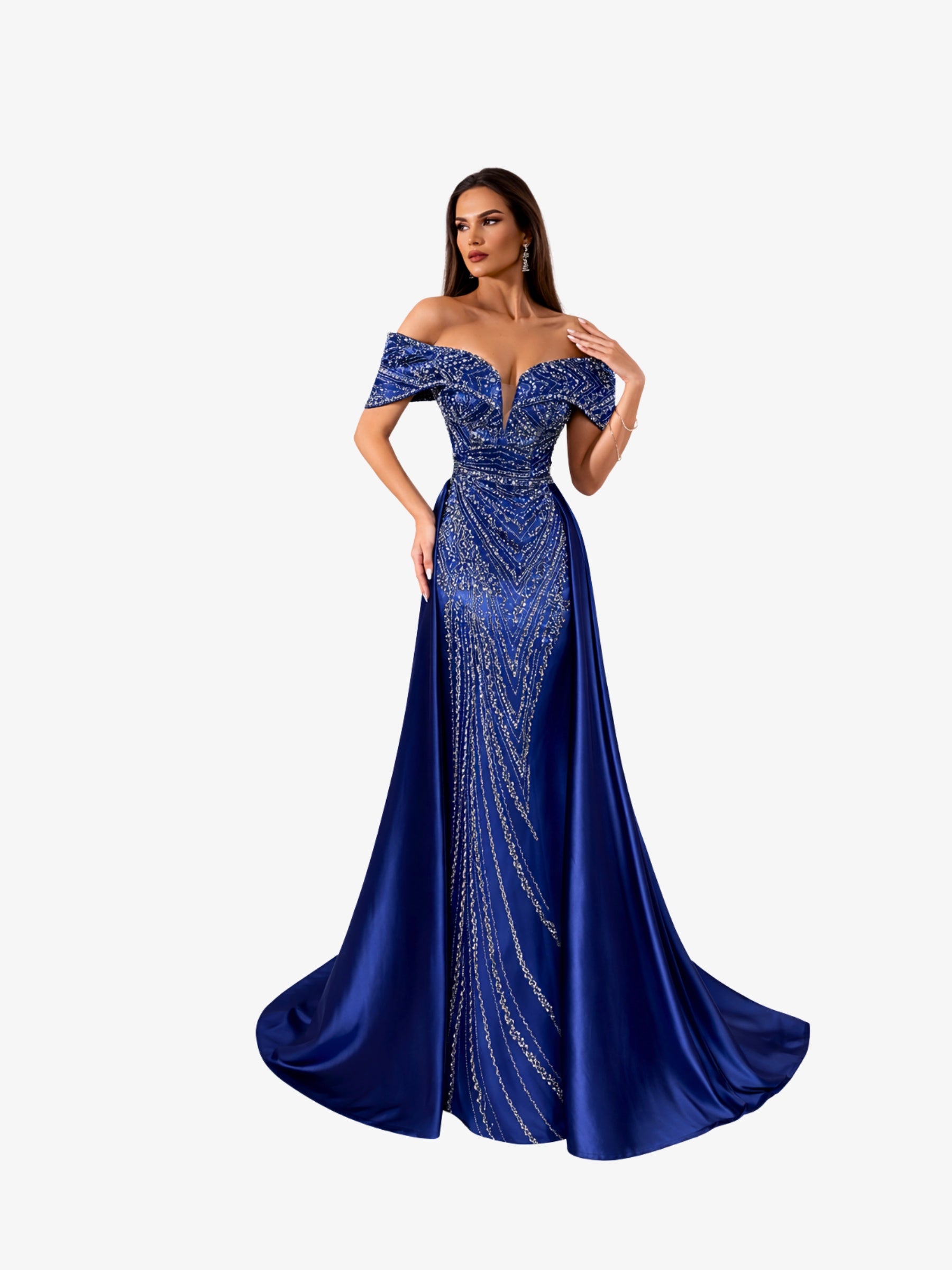 Rochie Lunga “Daiana Regal”, Albastru - (Video)