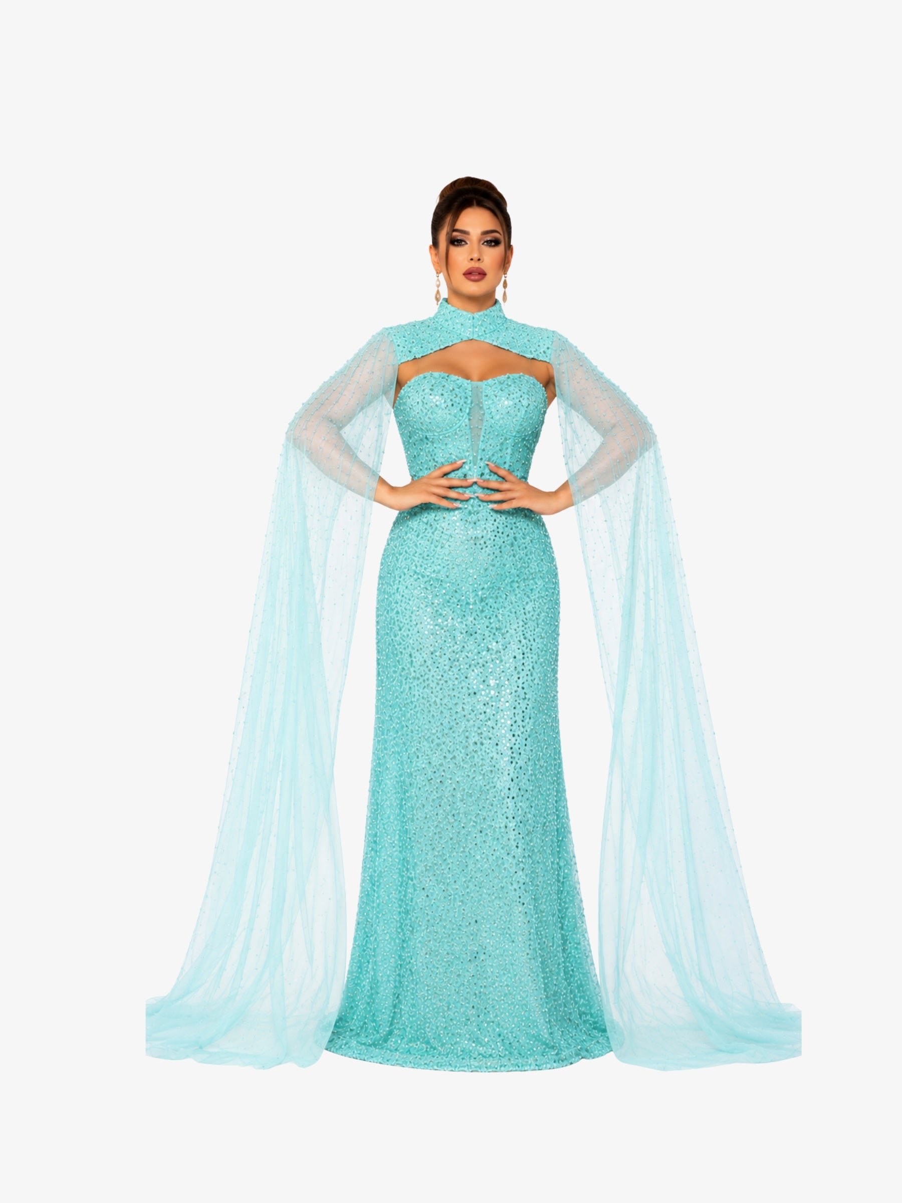 Rochie Lunga “Altesa”, Turcoaz