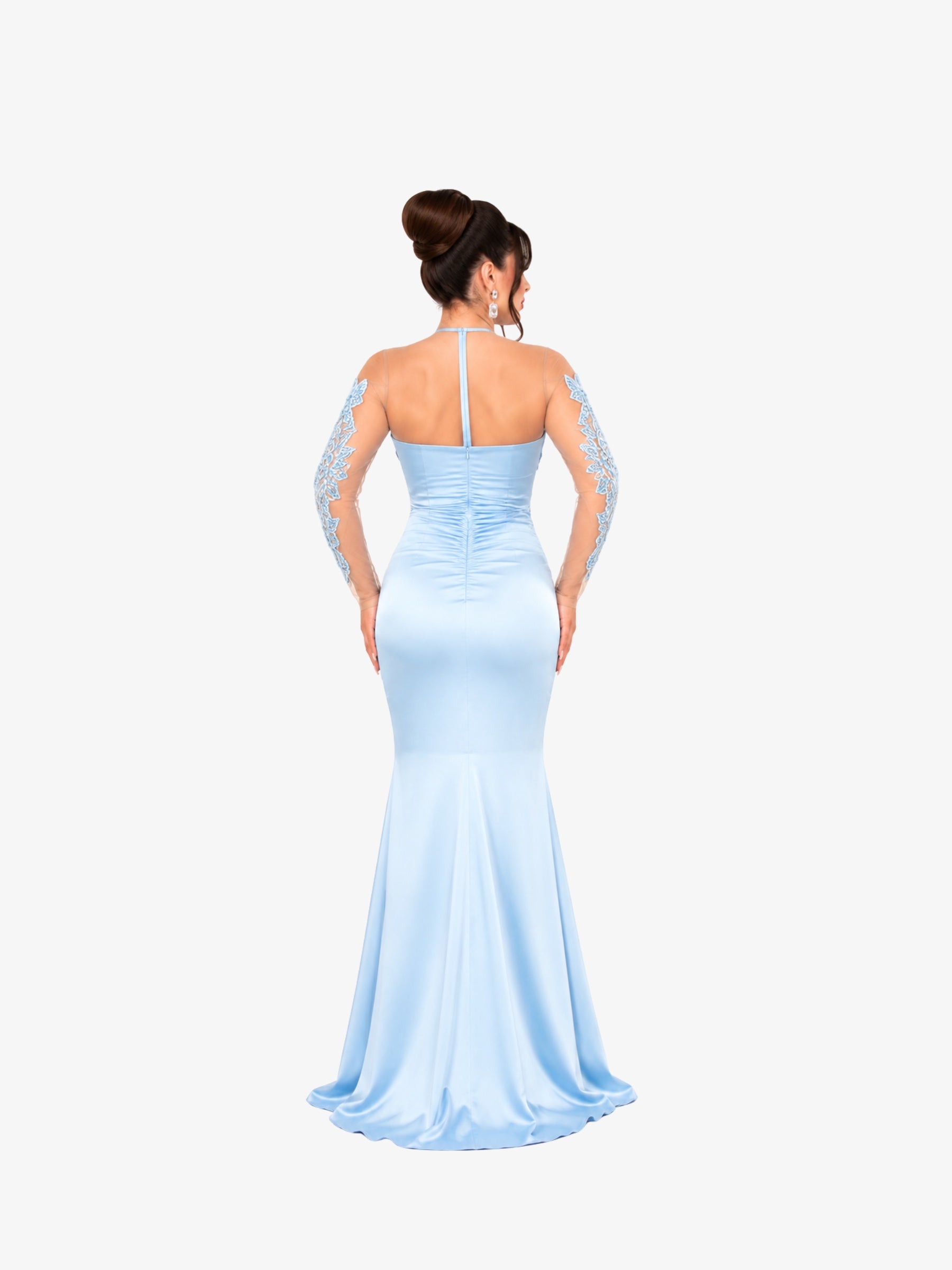 Rochie Lunga "Azira", Albastru Deschis