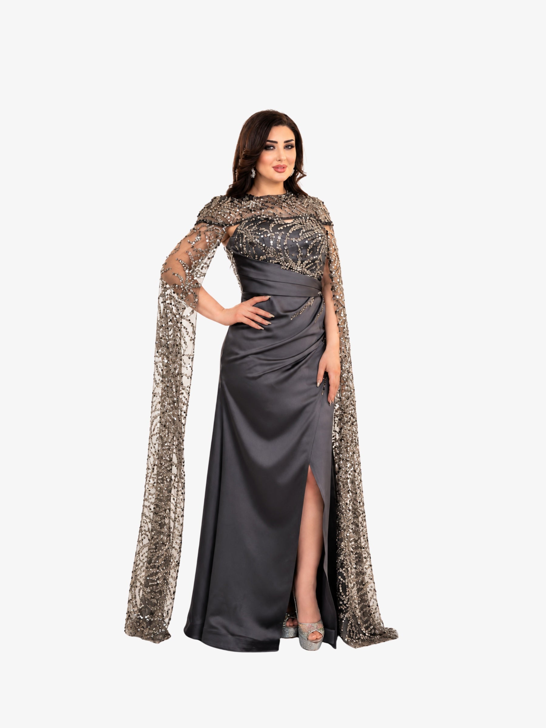 Rochie Lunga “Polina”, Gri