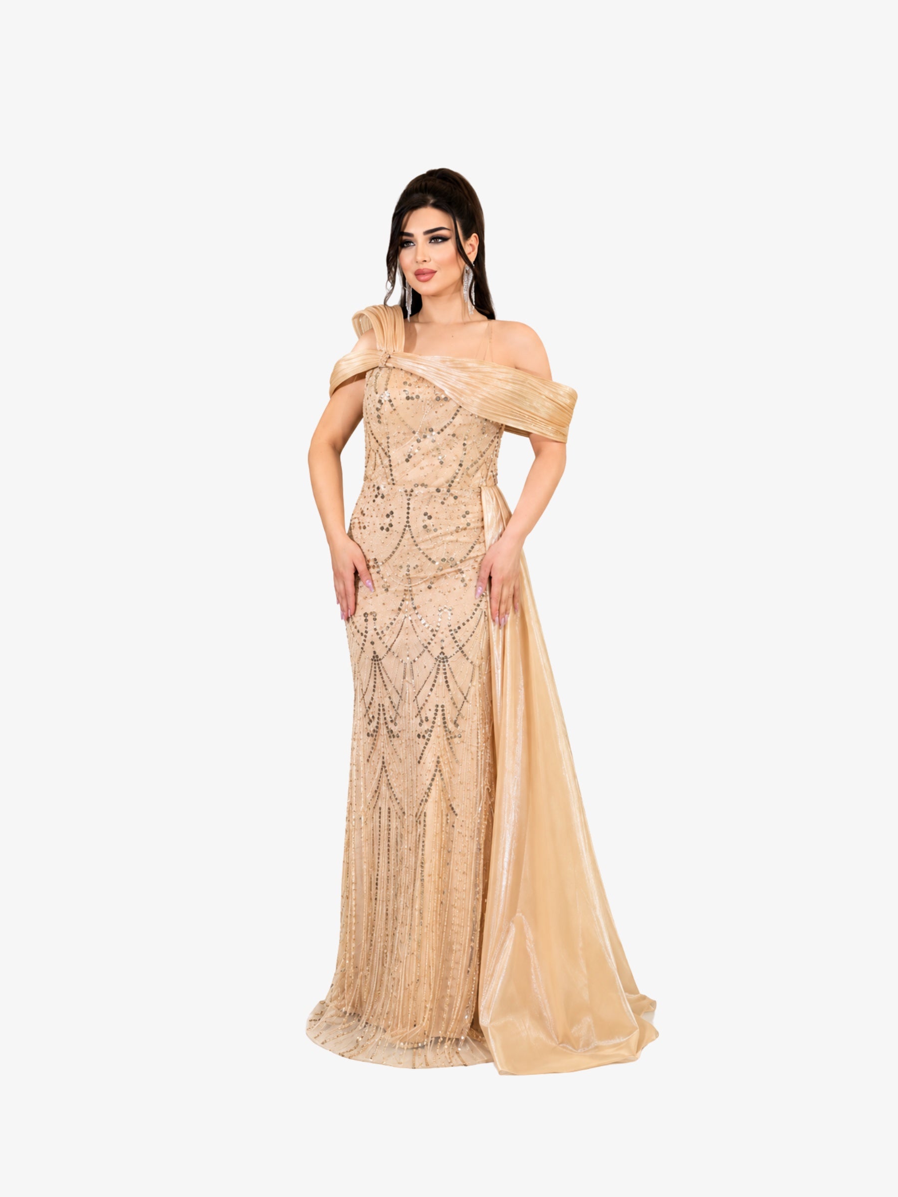 Rochie Lunga "Leyla Royale", Bej