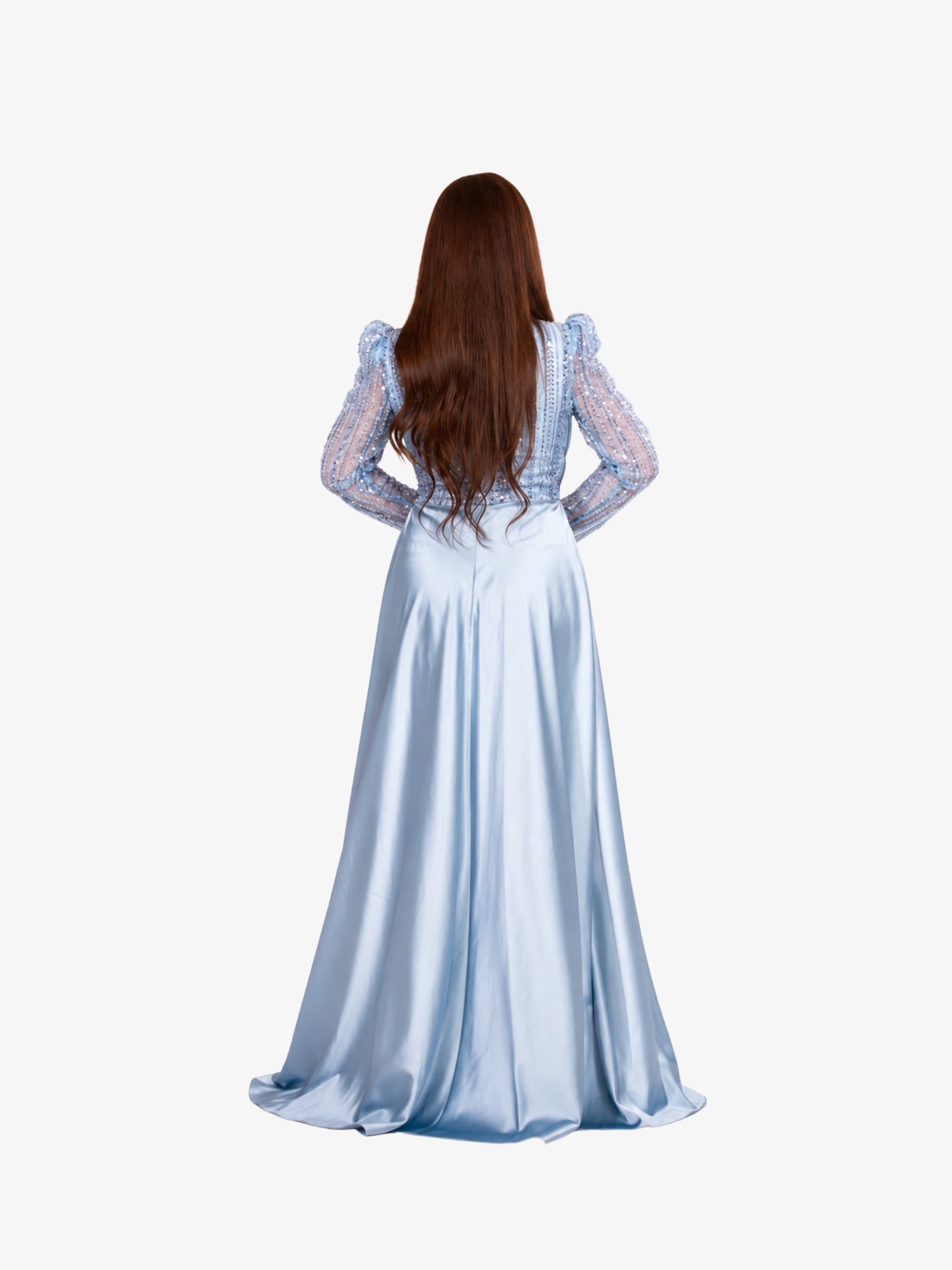 Rochie cu Trena "Andalucia", Albastra
