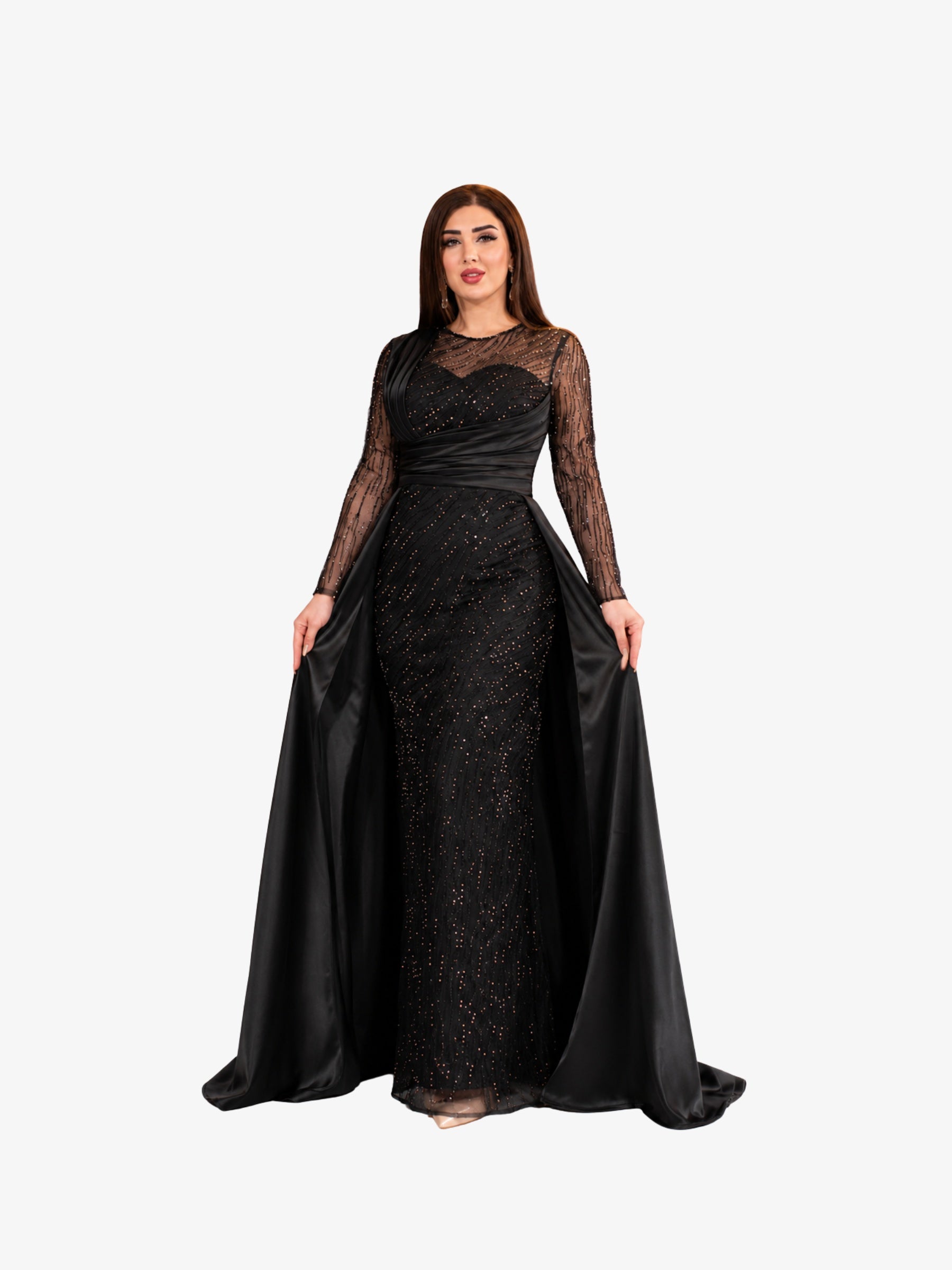 Rochie cu Trena "Enchanta", Neagra