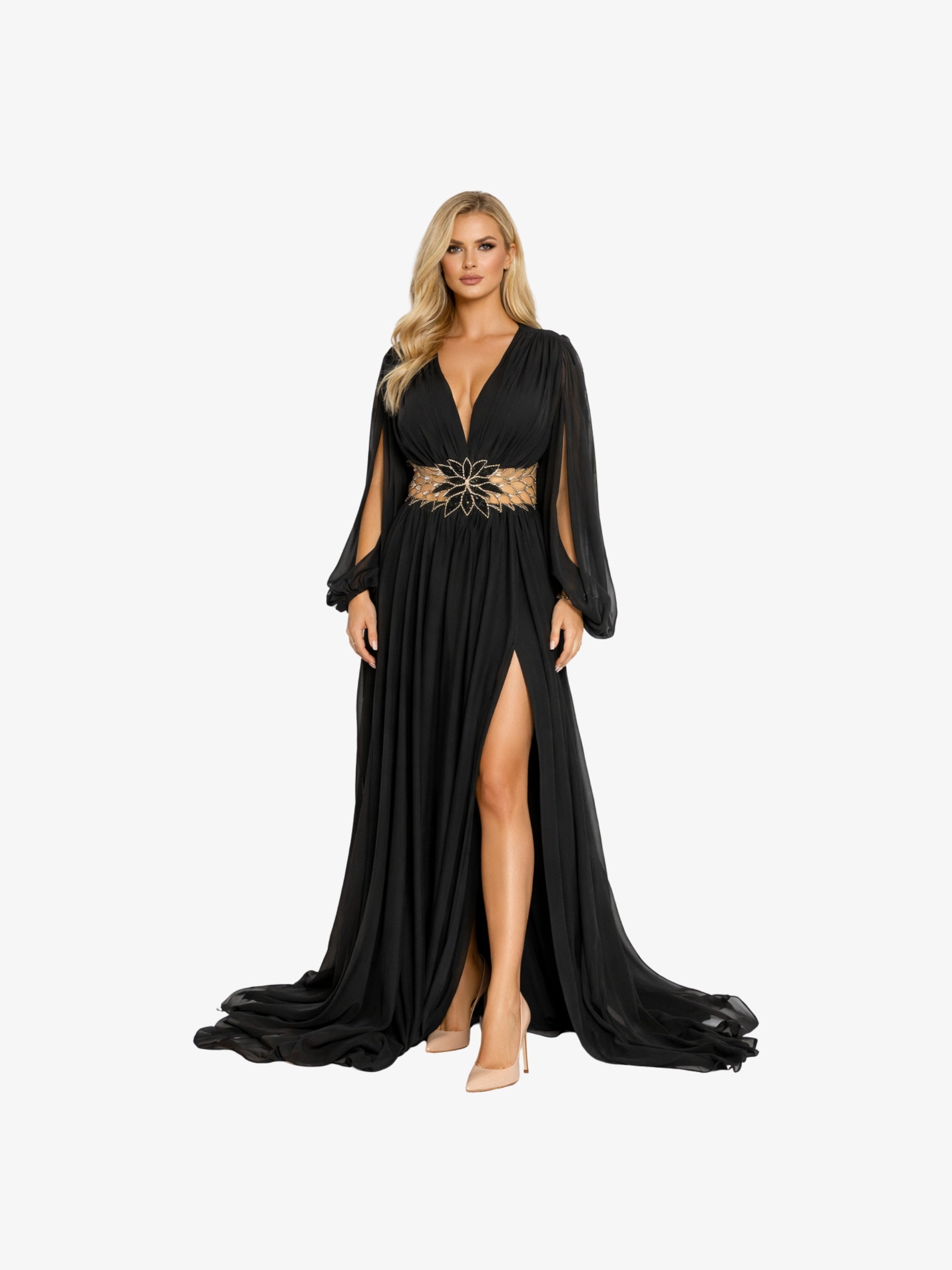 Rochie Lunga "Cassandra", Negru