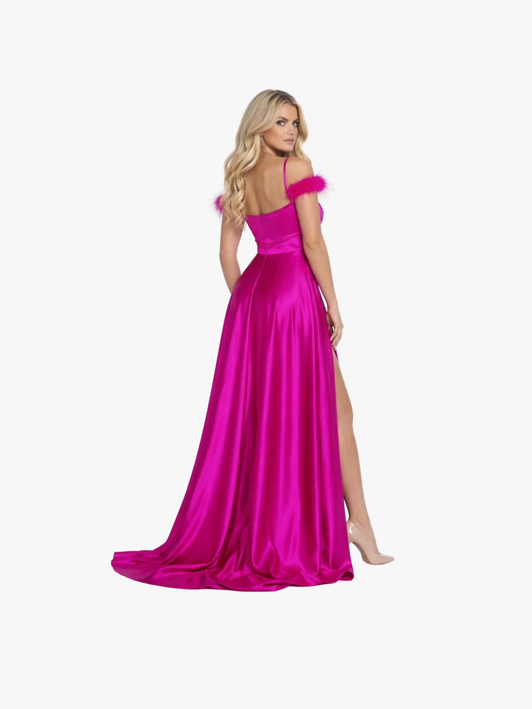 Rochie Lunga "Aya", Fucsia