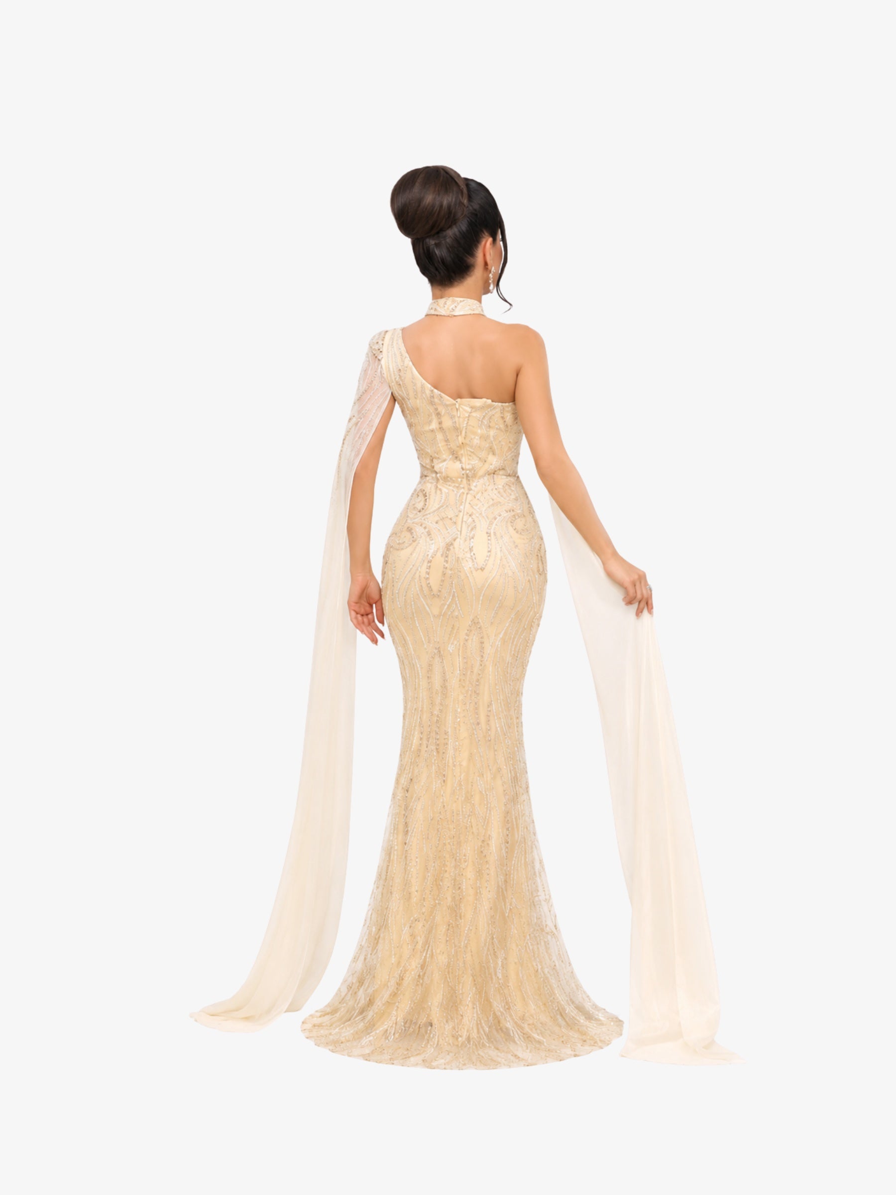 Rochie Lunga “Kadija”, Bej cu corset