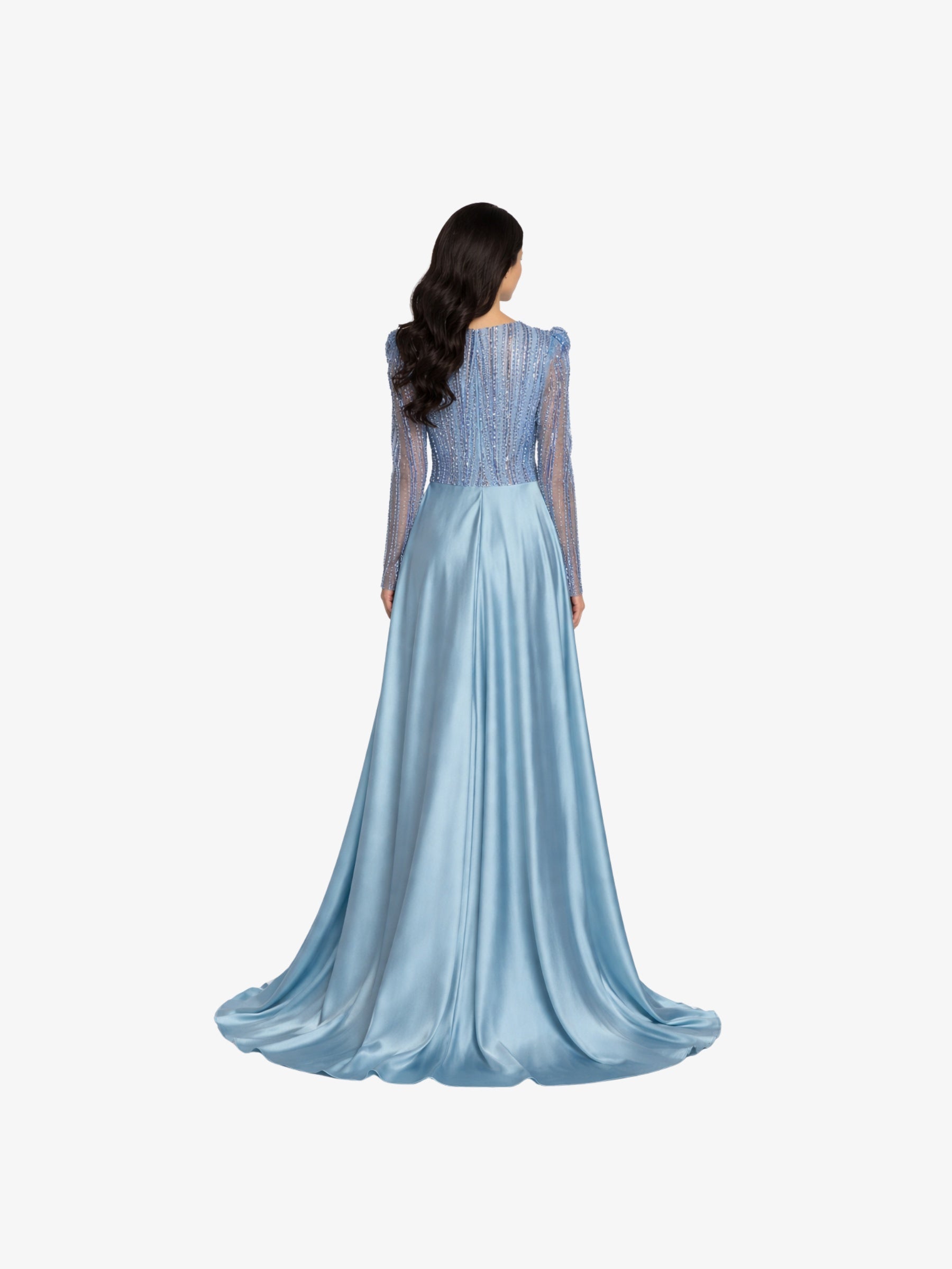 Rochie cu Trena "Andalucia", Albastra