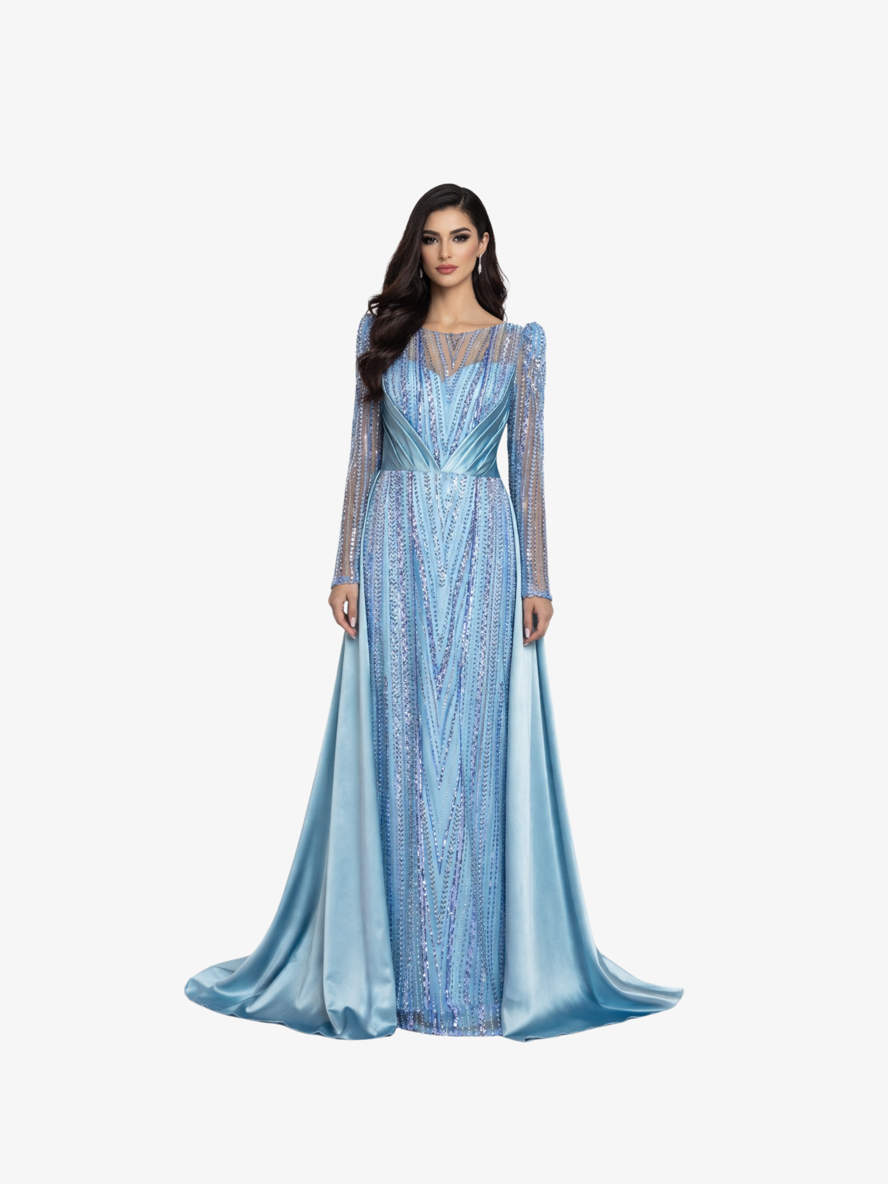 Rochie cu Trena "Andalucia", Albastra