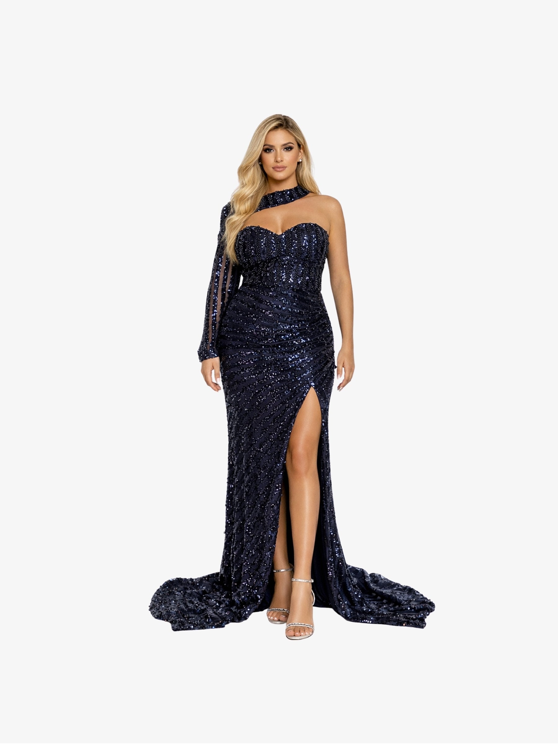 Rochie Lunga "Ingrid", Albastru Inchis