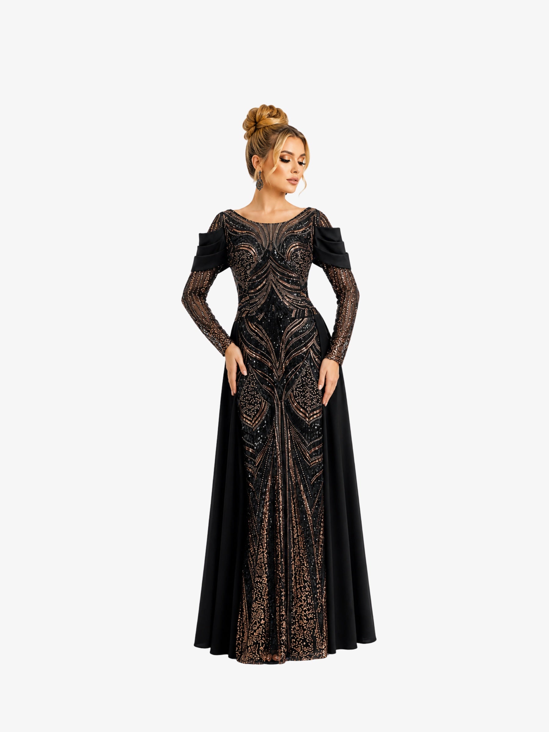 Rochie Lunga "Hecuba", Negru