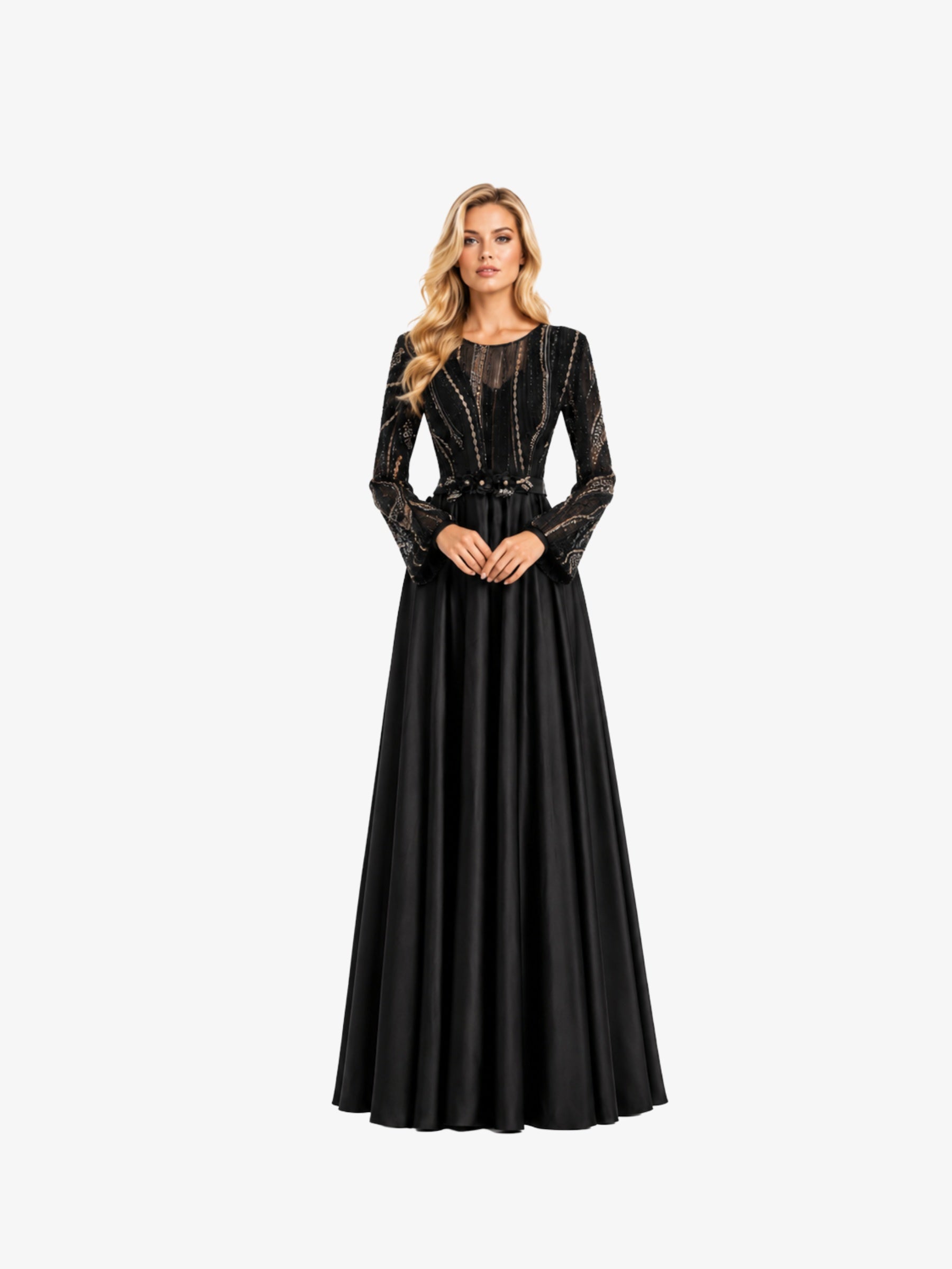 Rochie Lunga “Sicily”, Negru