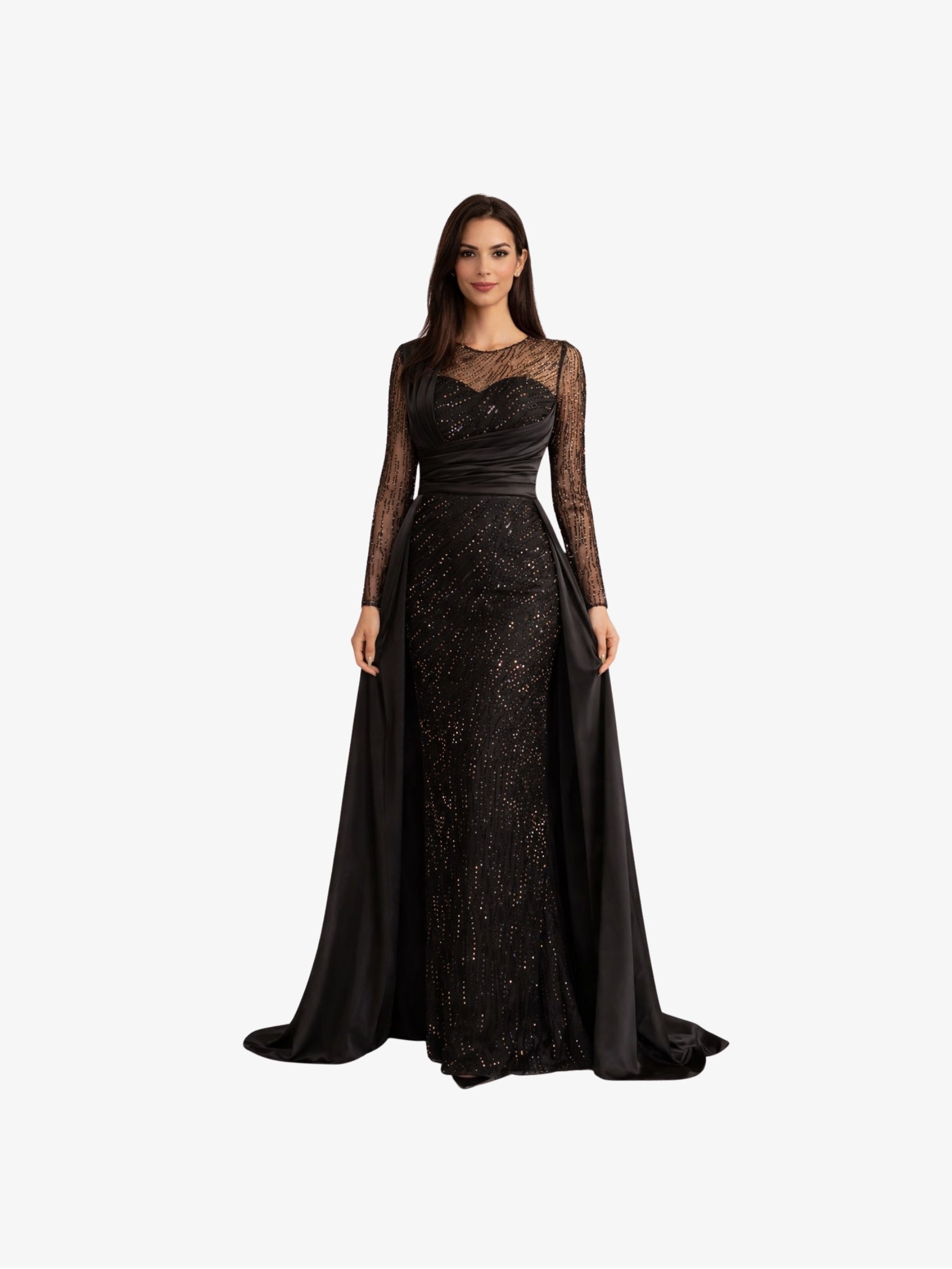 Rochie cu Trena "Enchanta", Neagra