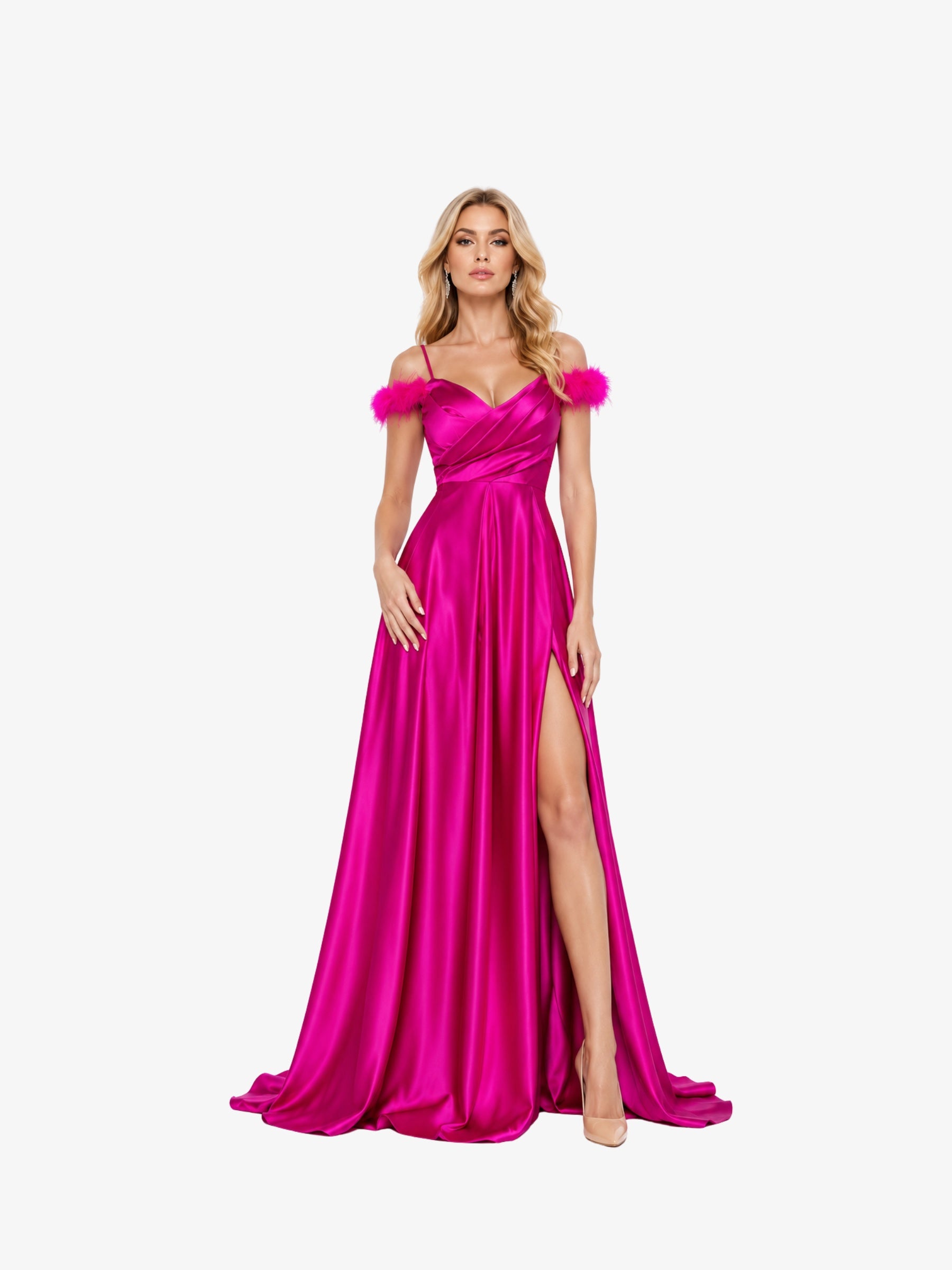 Rochie Lunga "Aya", Fucsia