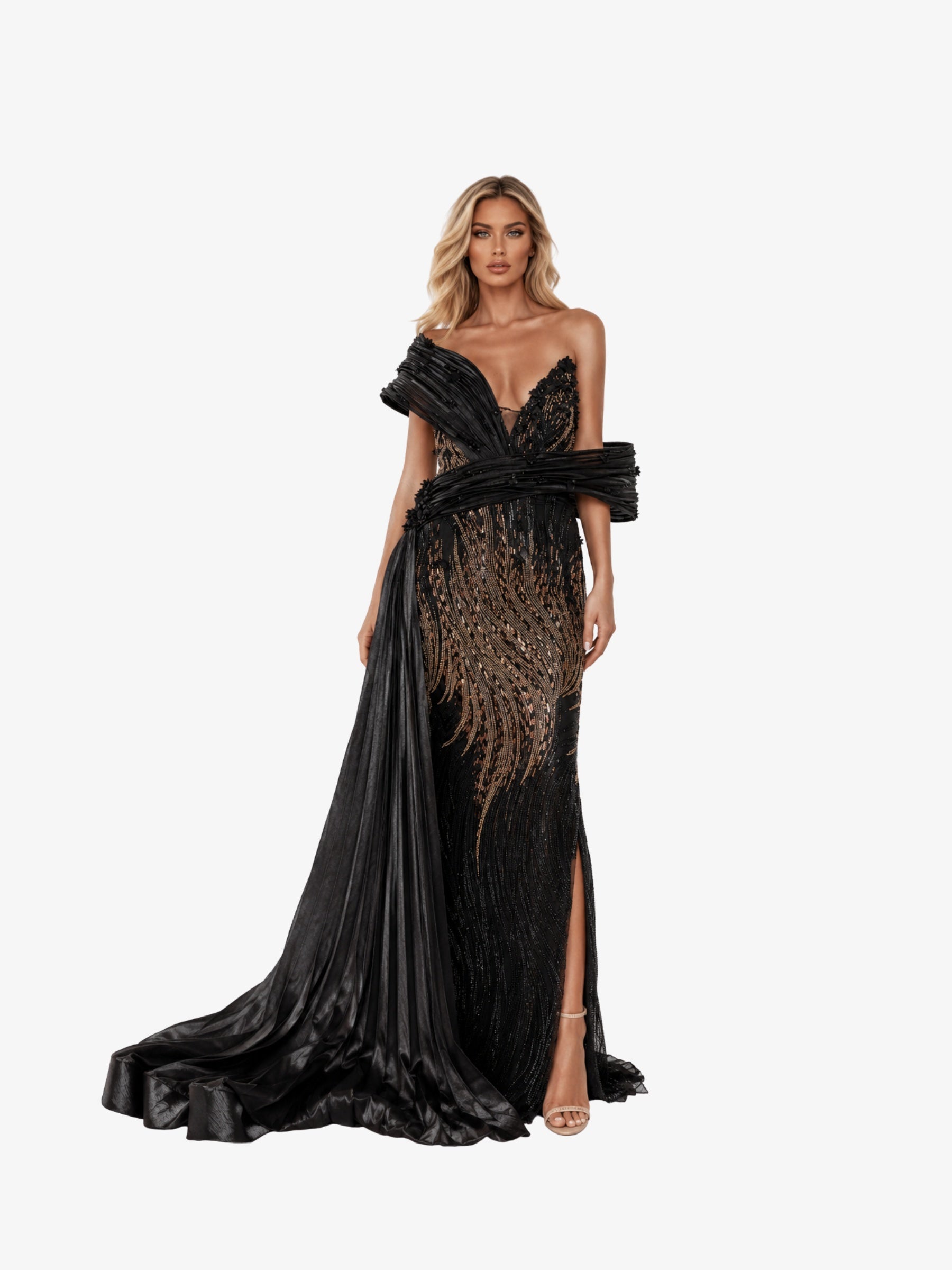 Rochie Lunga "Anemona Luxury", Neagra