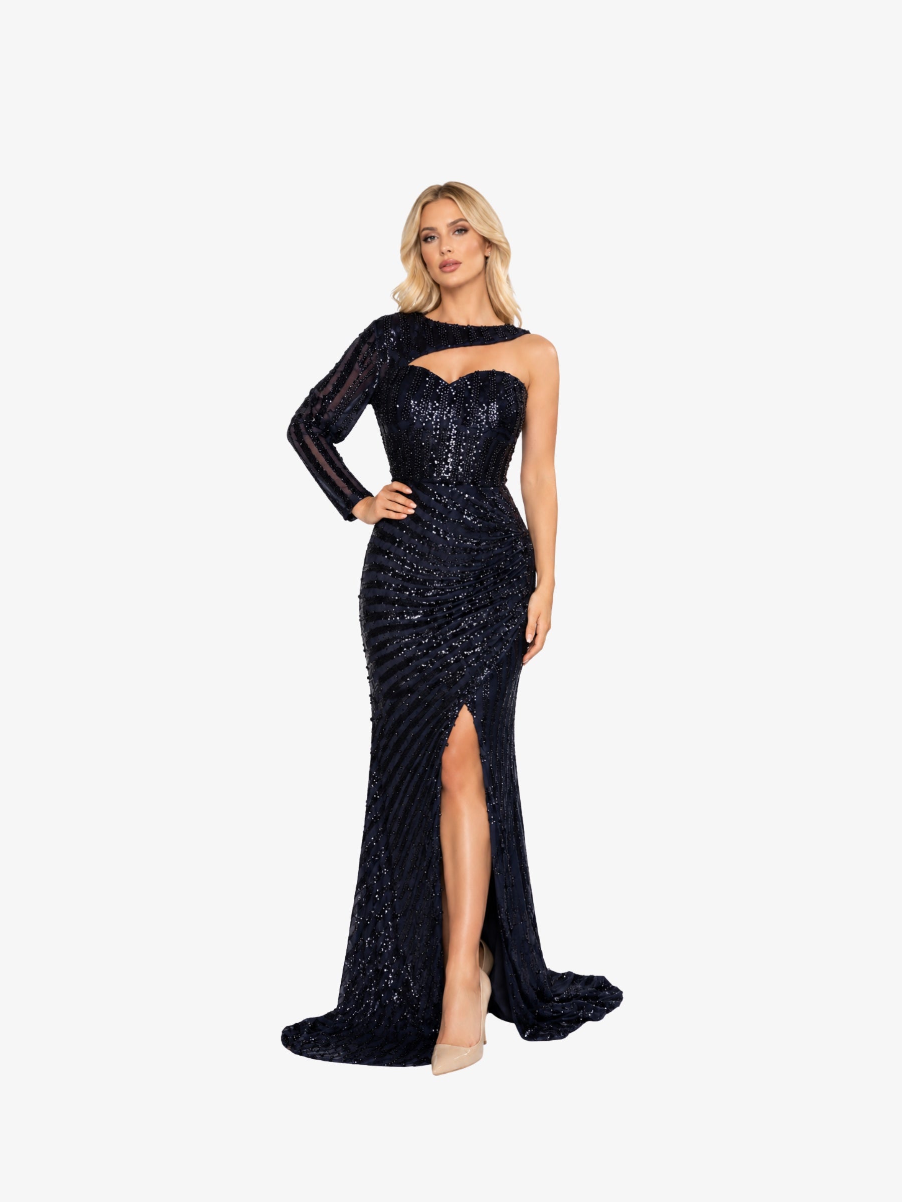 Rochie Lunga "Ingrid", Albastru Inchis