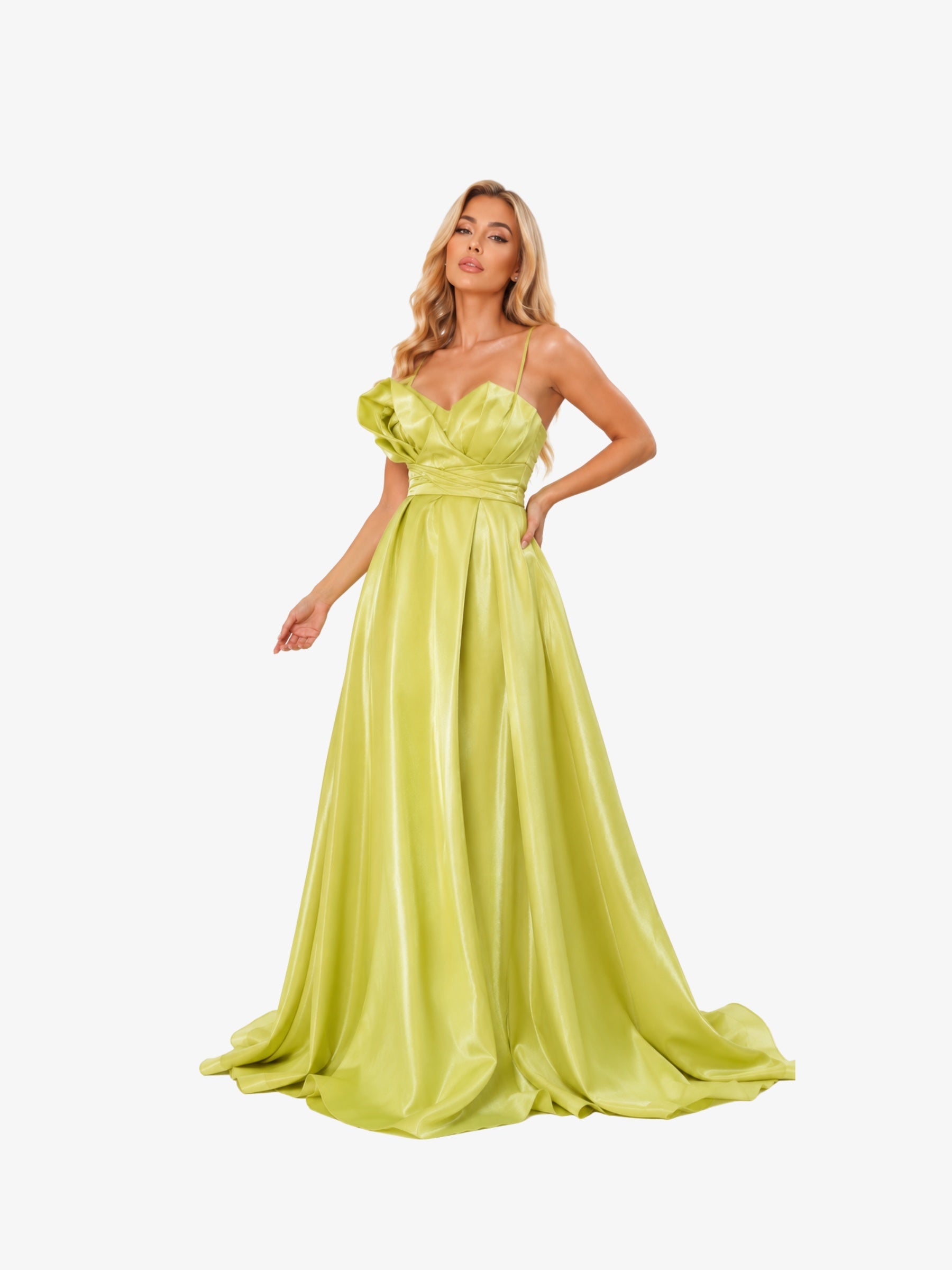 Rochie Lunga "Casy", Verde Fistic
