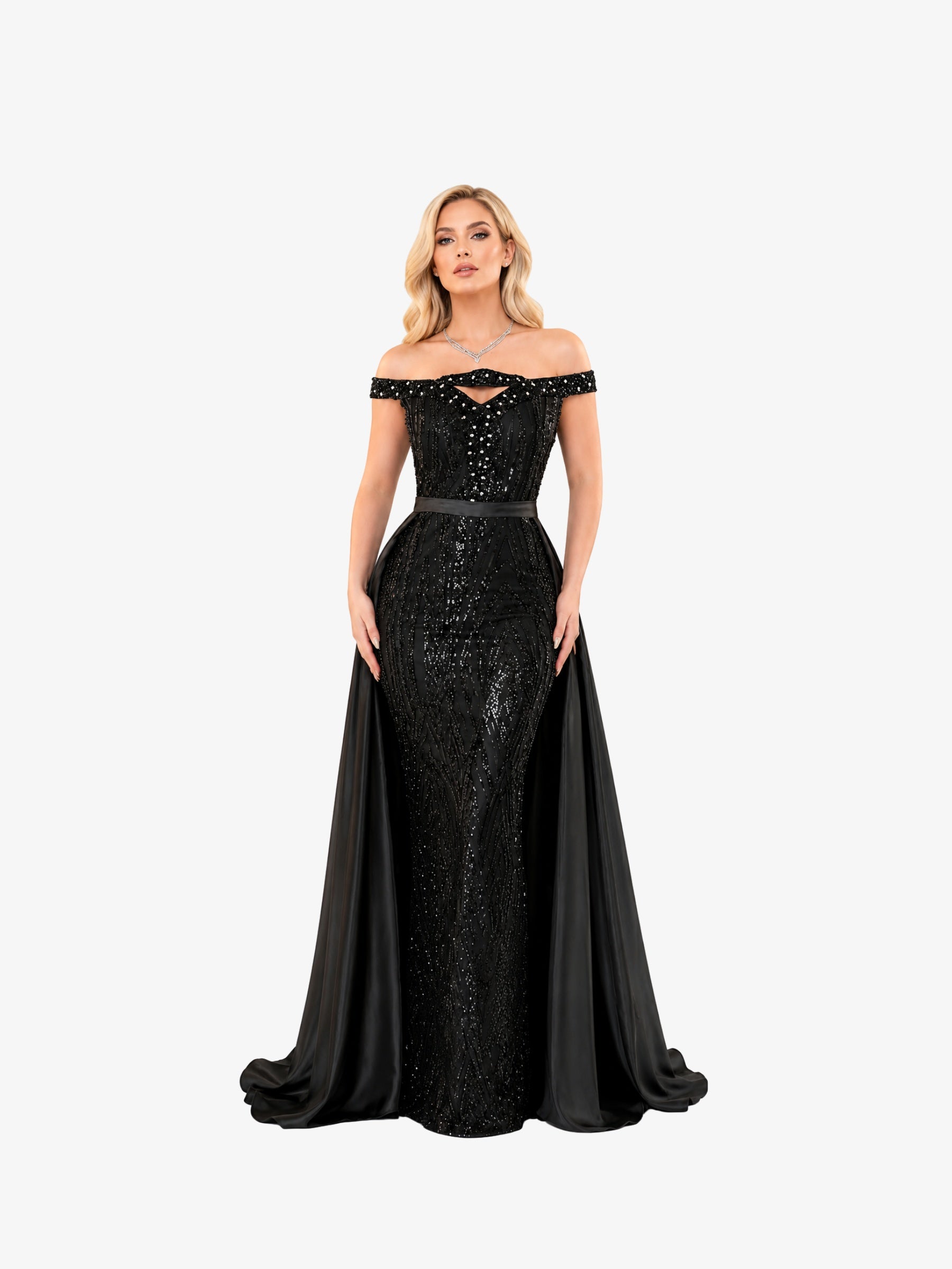 Rochie Lunga "Rebeca", Neagra